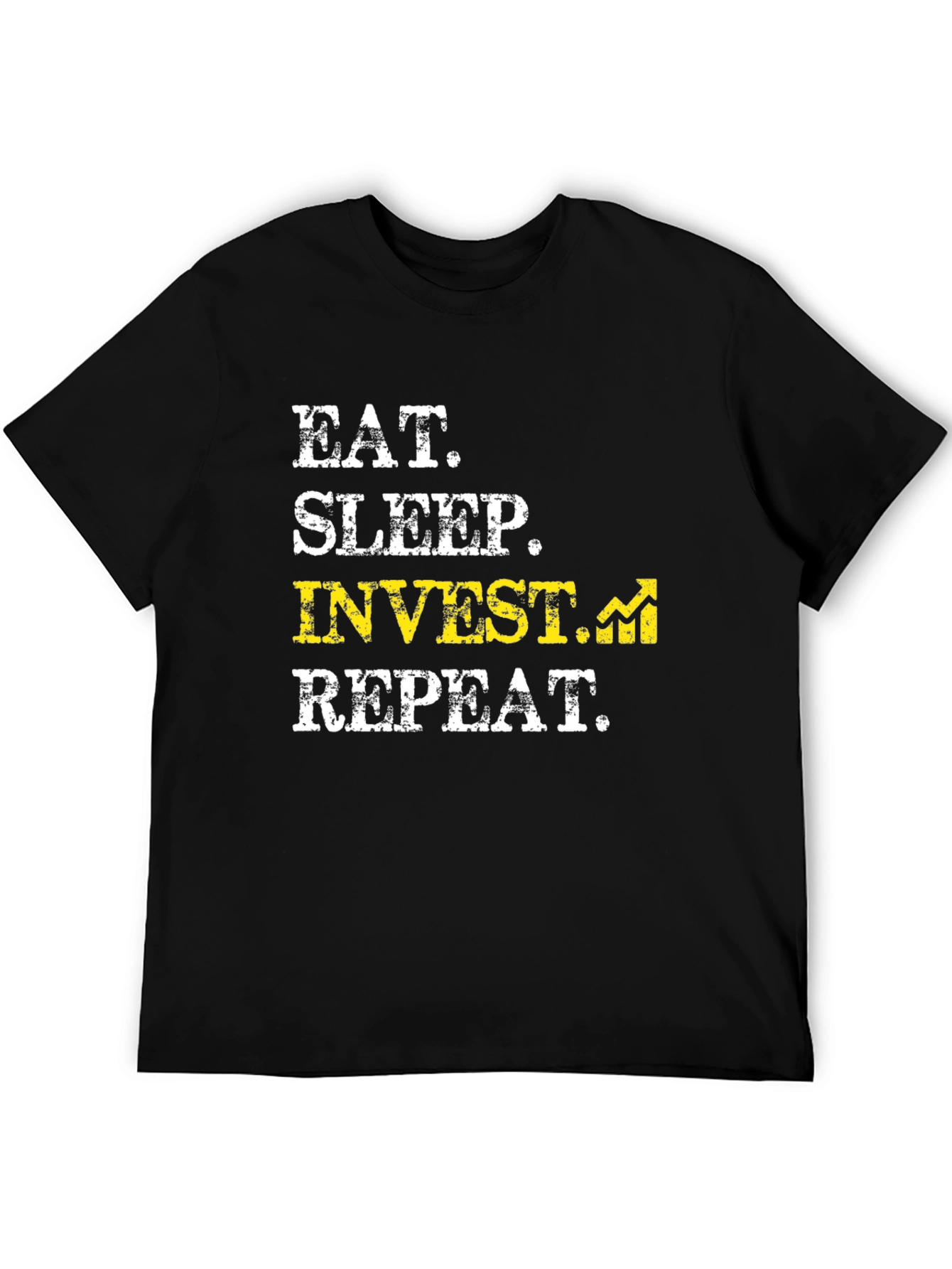 Eat Sleep Invest Repeat Black Graphic Tee