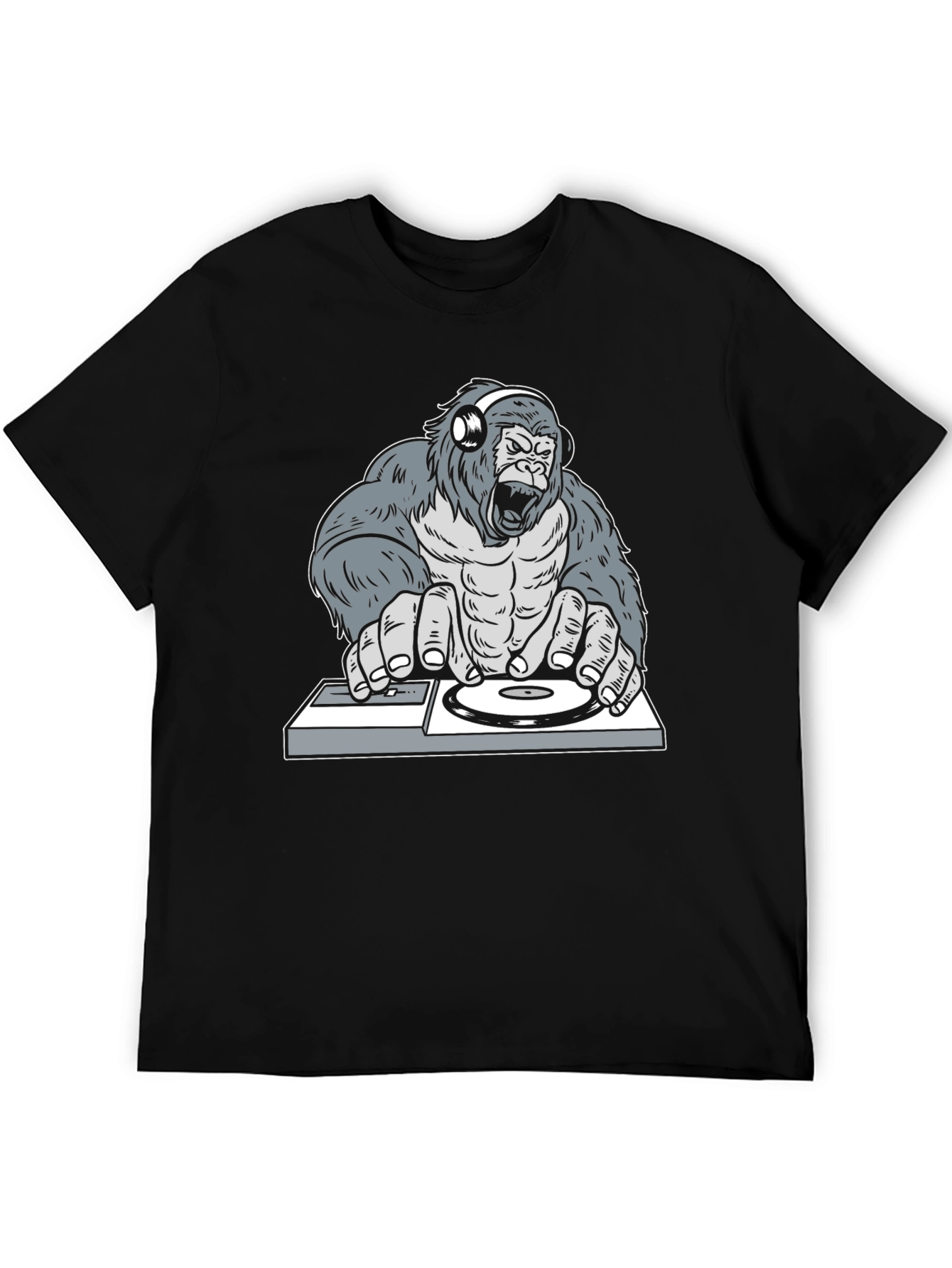 DJ Gorilla Graphic Tee - Cool Animal Print T-Shirt