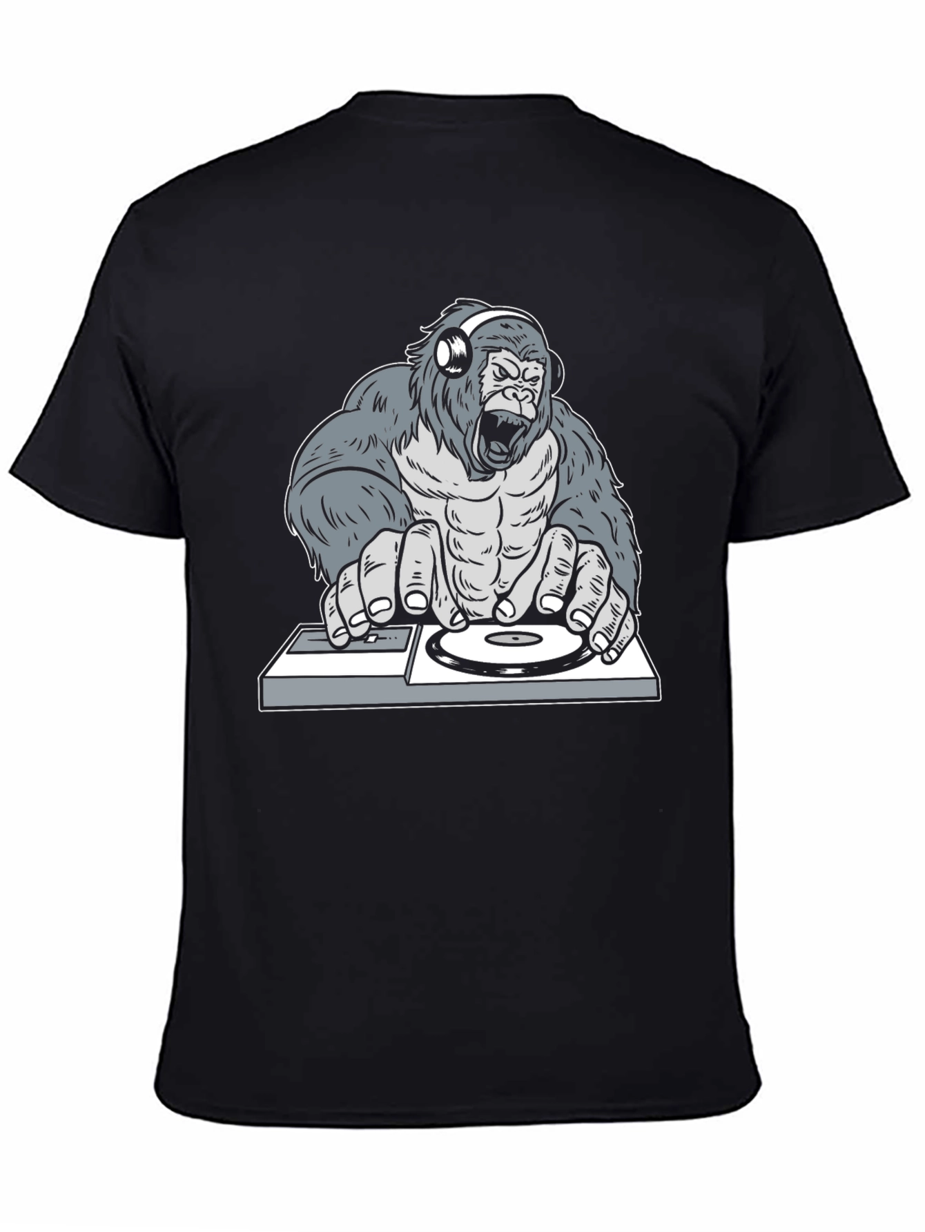 DJ Gorilla Graphic Tee - Cool Animal Print T-Shirt