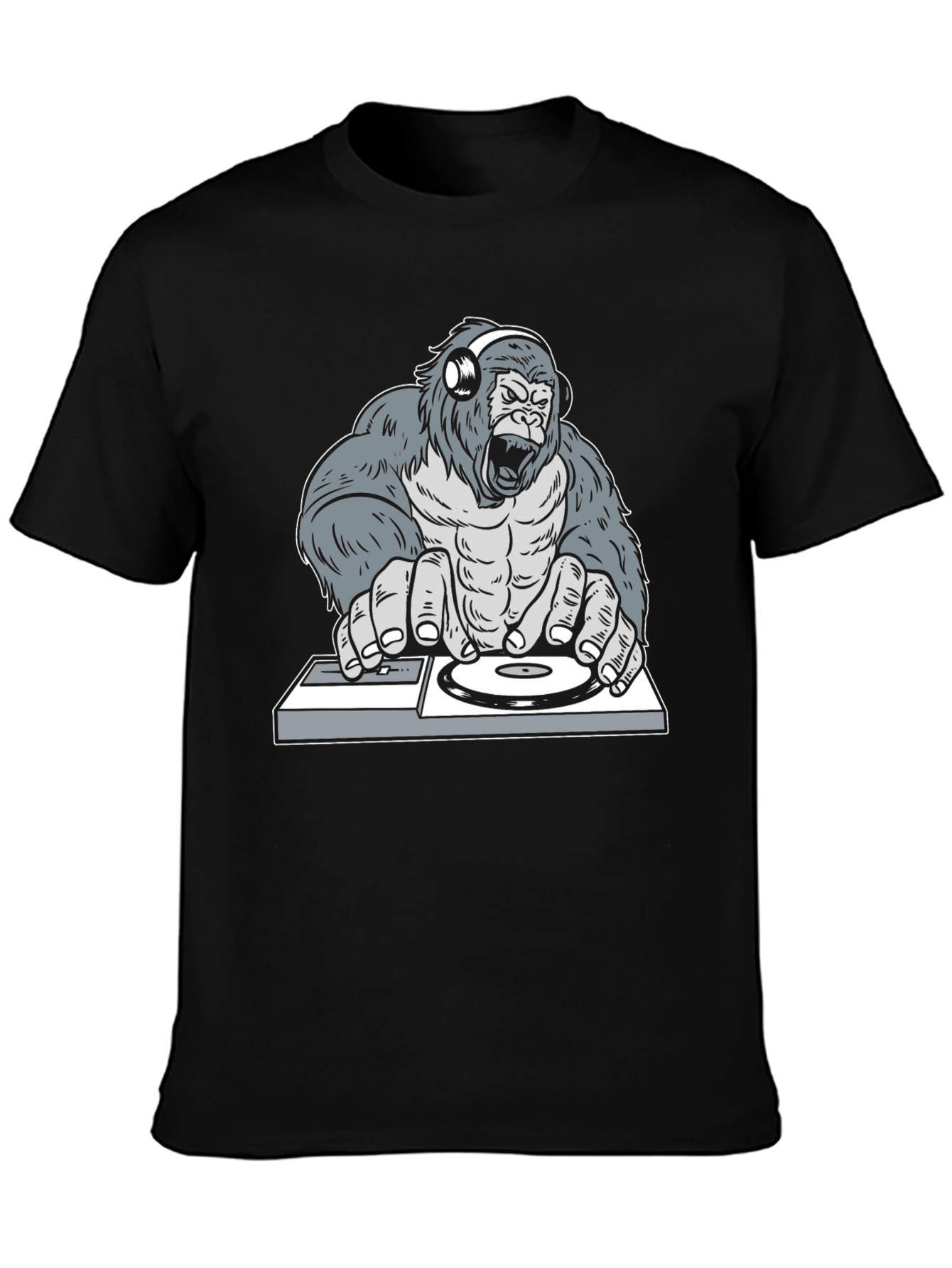 DJ Gorilla Graphic Tee - Cool Animal Print T-Shirt