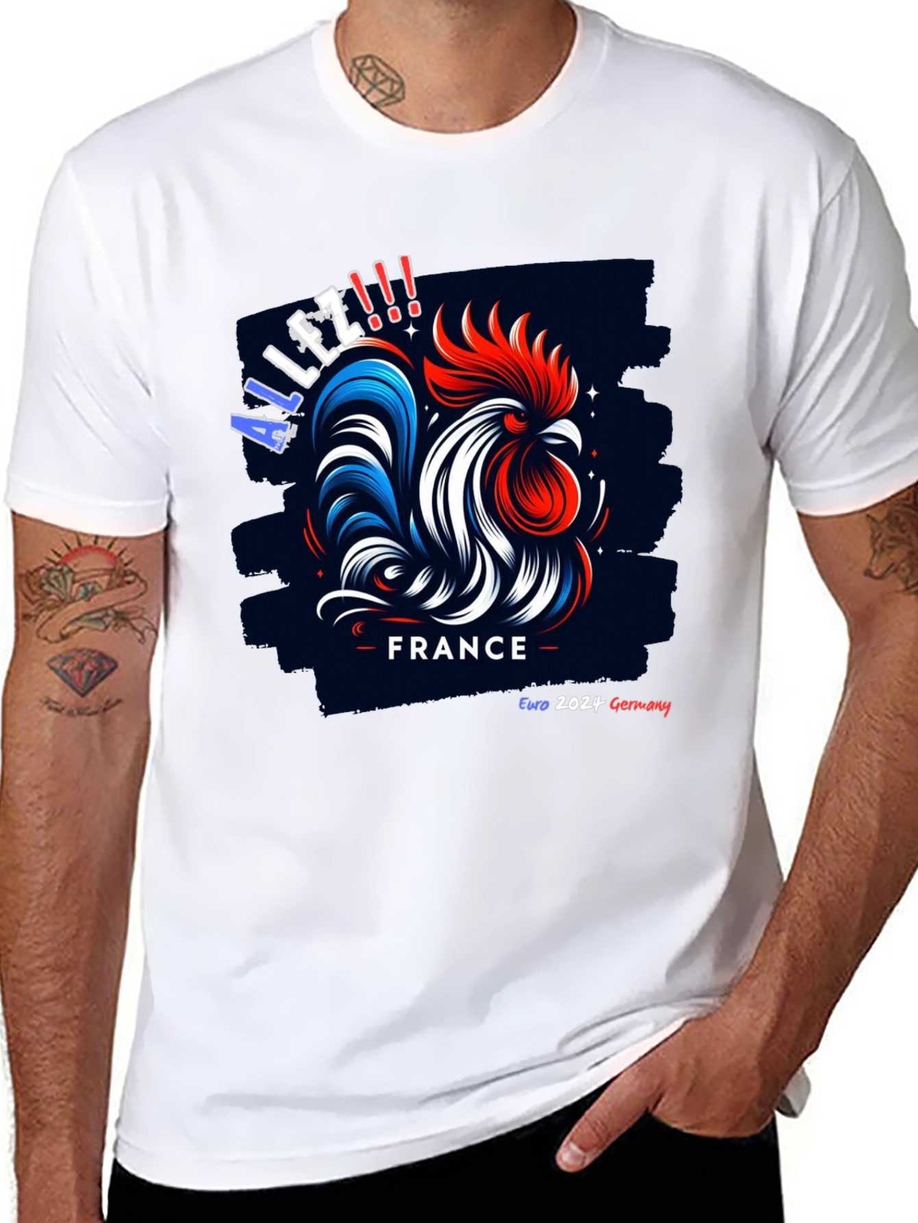 France Euro 2024 Rooster T-Shirt - Allez!
