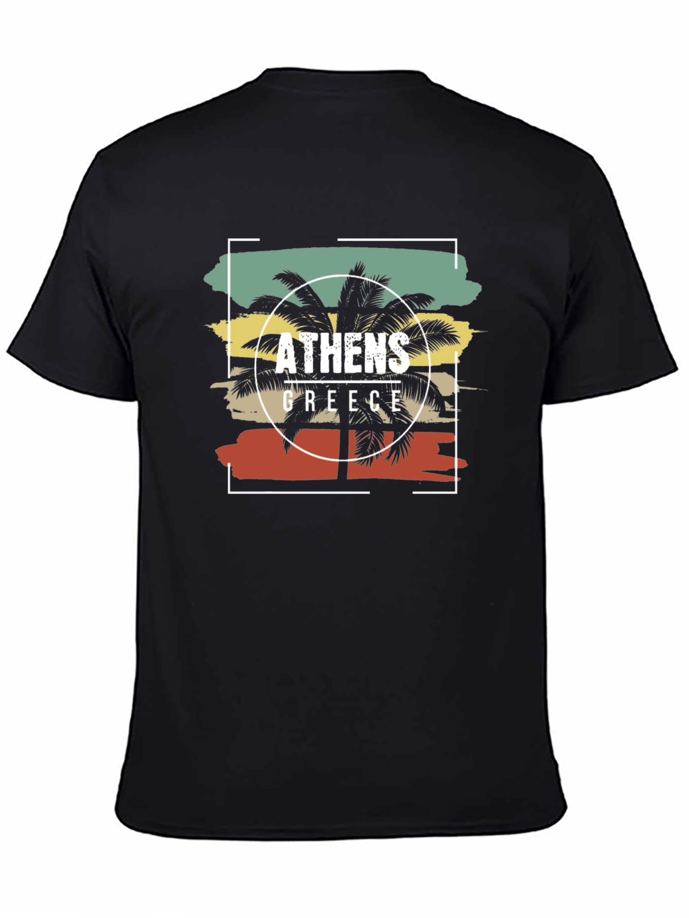 Athens Greece Palm Tree T-Shirt Retro Style Tee