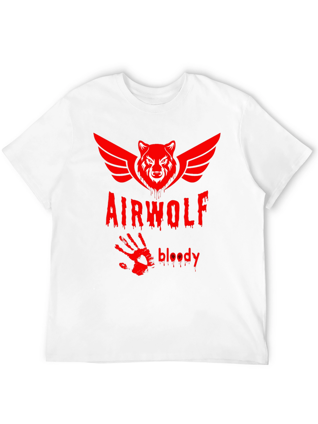 Airwolf Bloody Graphic Print T-Shirt - Black