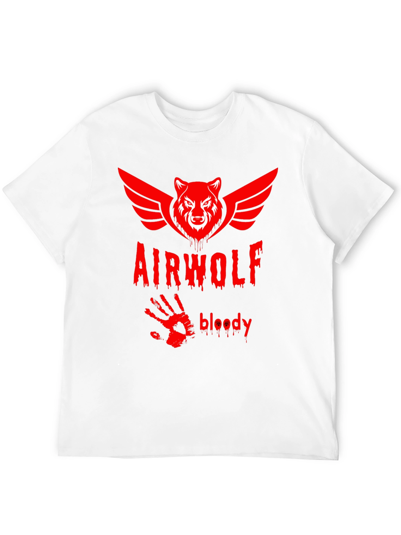 Airwolf Bloody Graphic Print T-Shirt - Black
