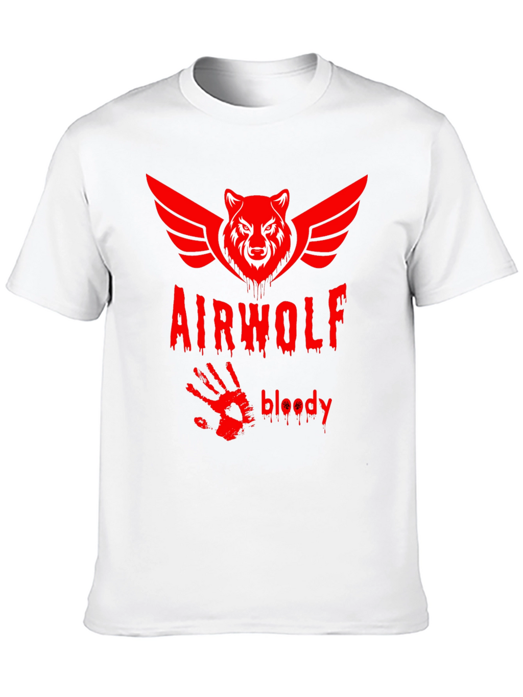 Airwolf Bloody Graphic Print T-Shirt - Black