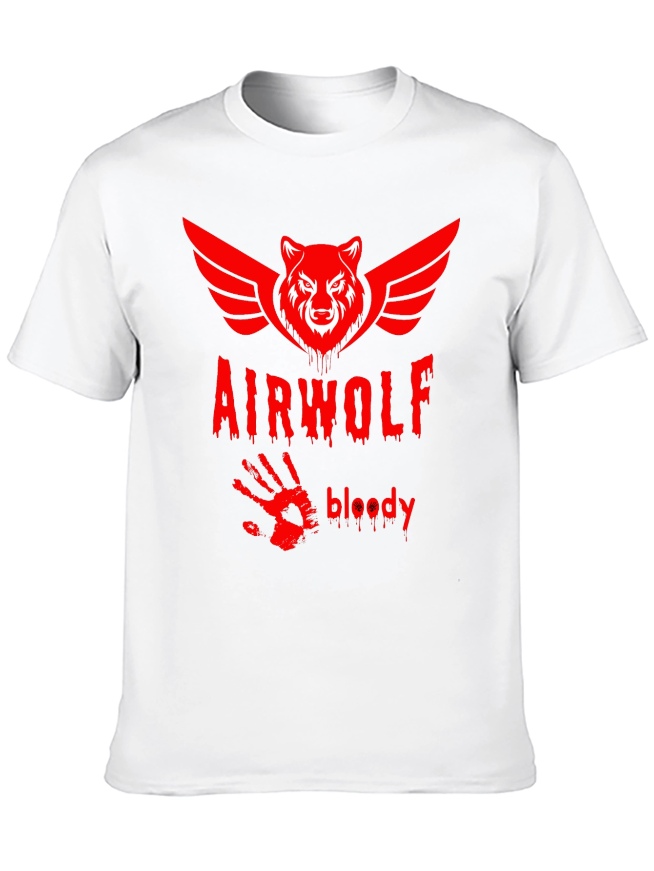 Airwolf Bloody Graphic Print T-Shirt - Black