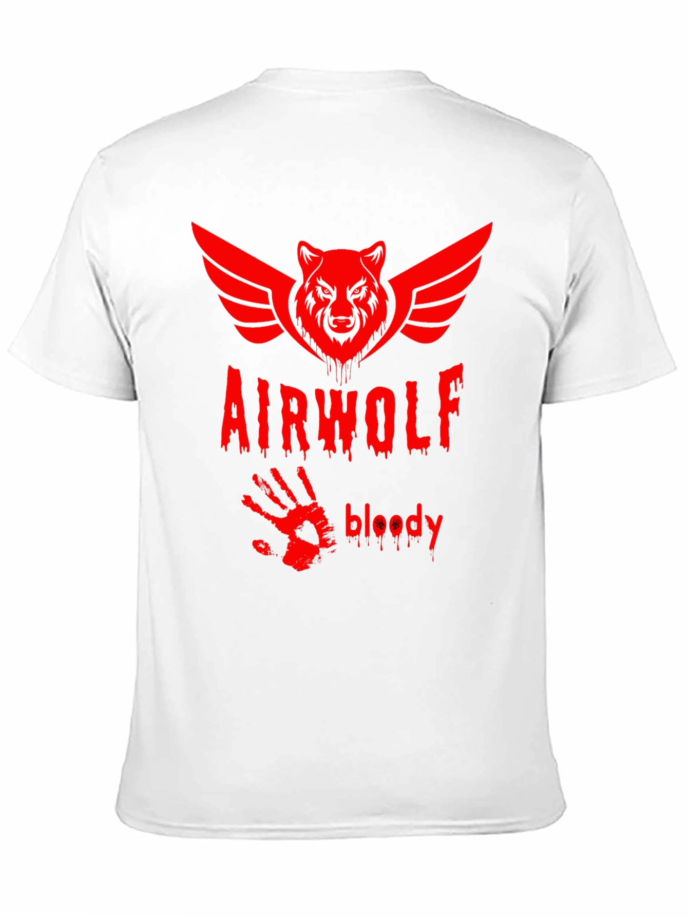 Airwolf Bloody Graphic Print T-Shirt - Black
