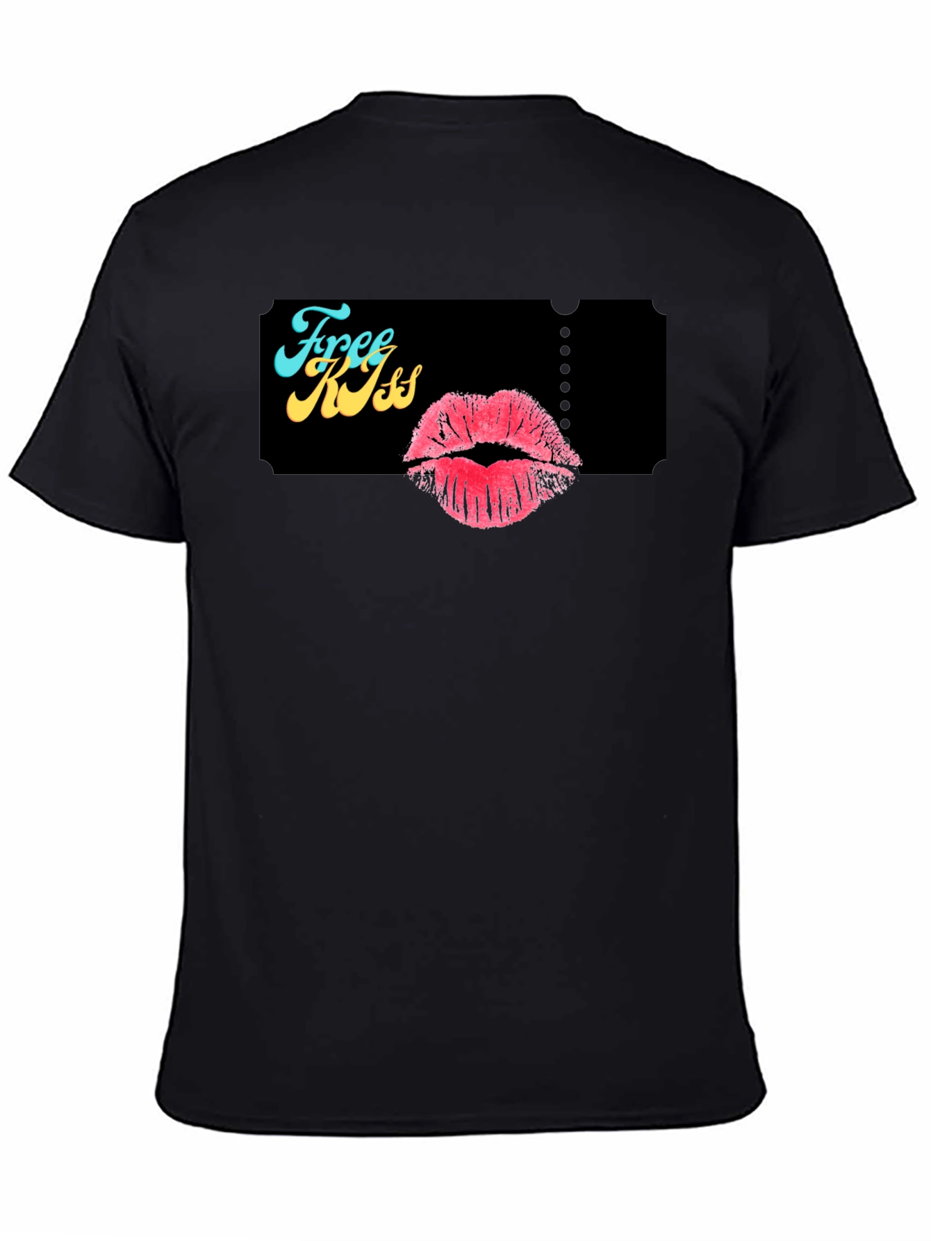 Free Kiss Ticket Graphic T-Shirt - Novelty Tee