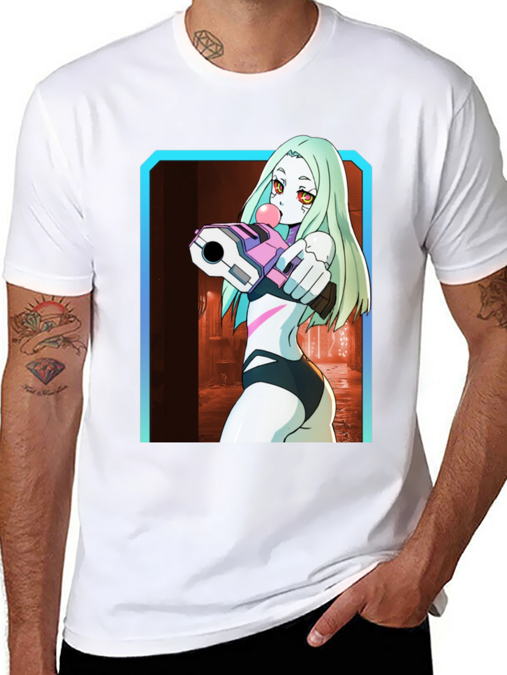 Anime Character Graphic Black T-Shirt