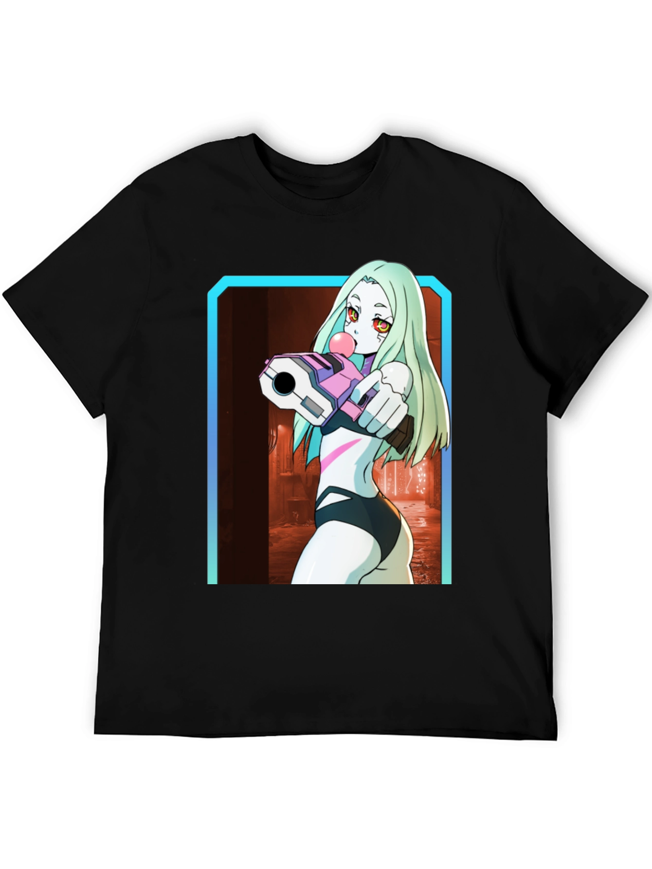 Anime Character Graphic Black T-Shirt