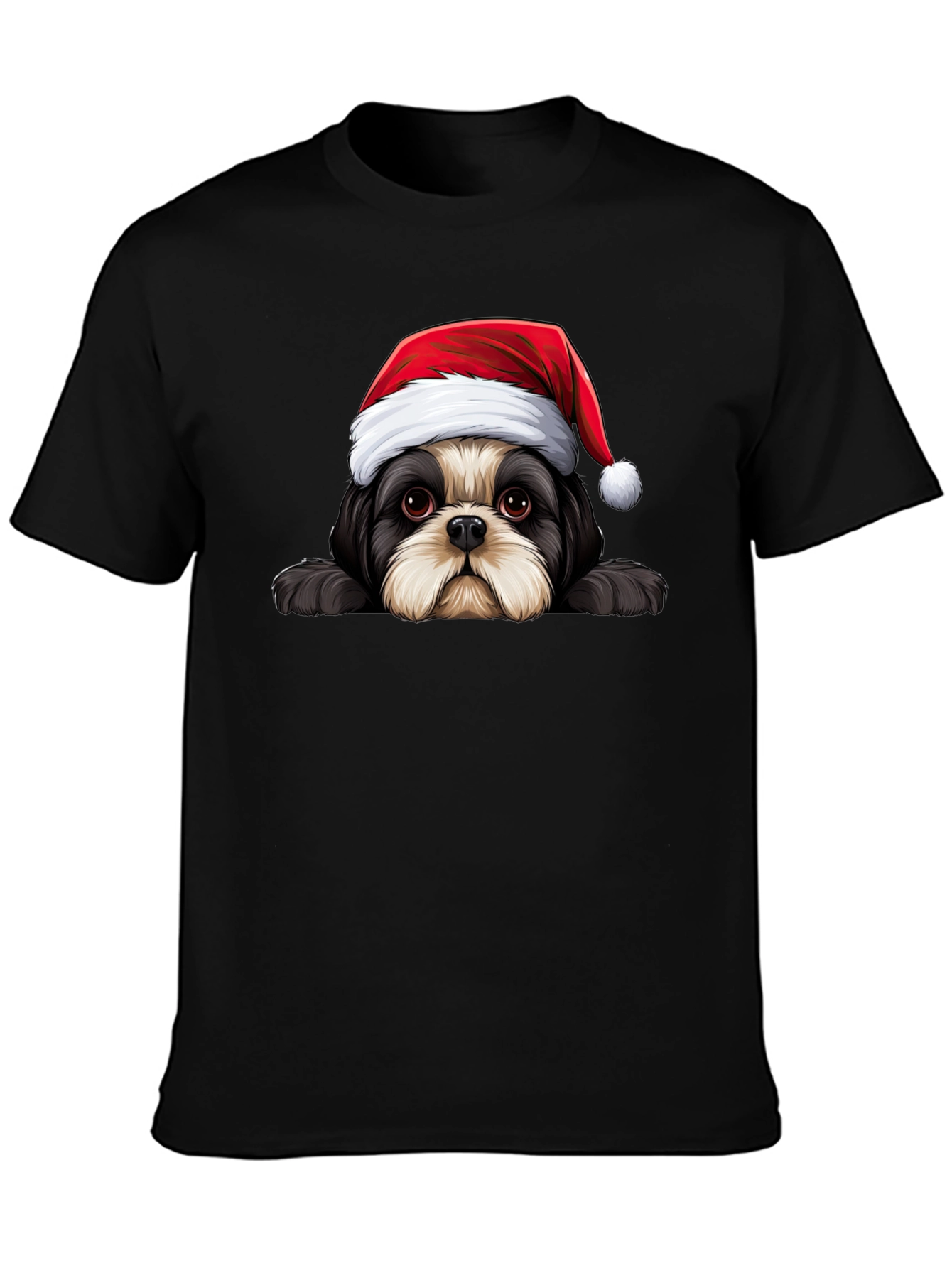 Festive Dog Graphic Tee - Holiday Cheer