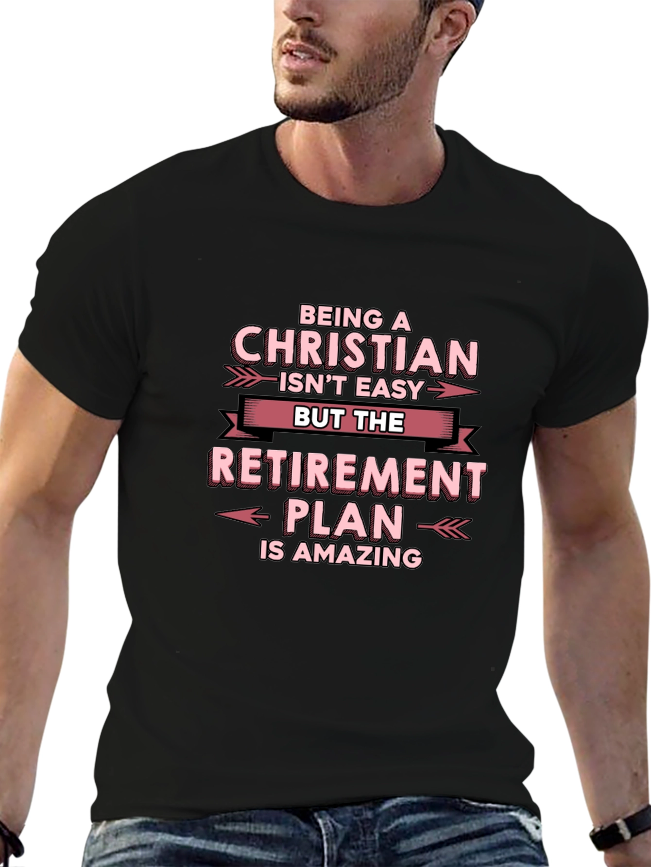 Christian Retirement Plan T-Shirt - Black
