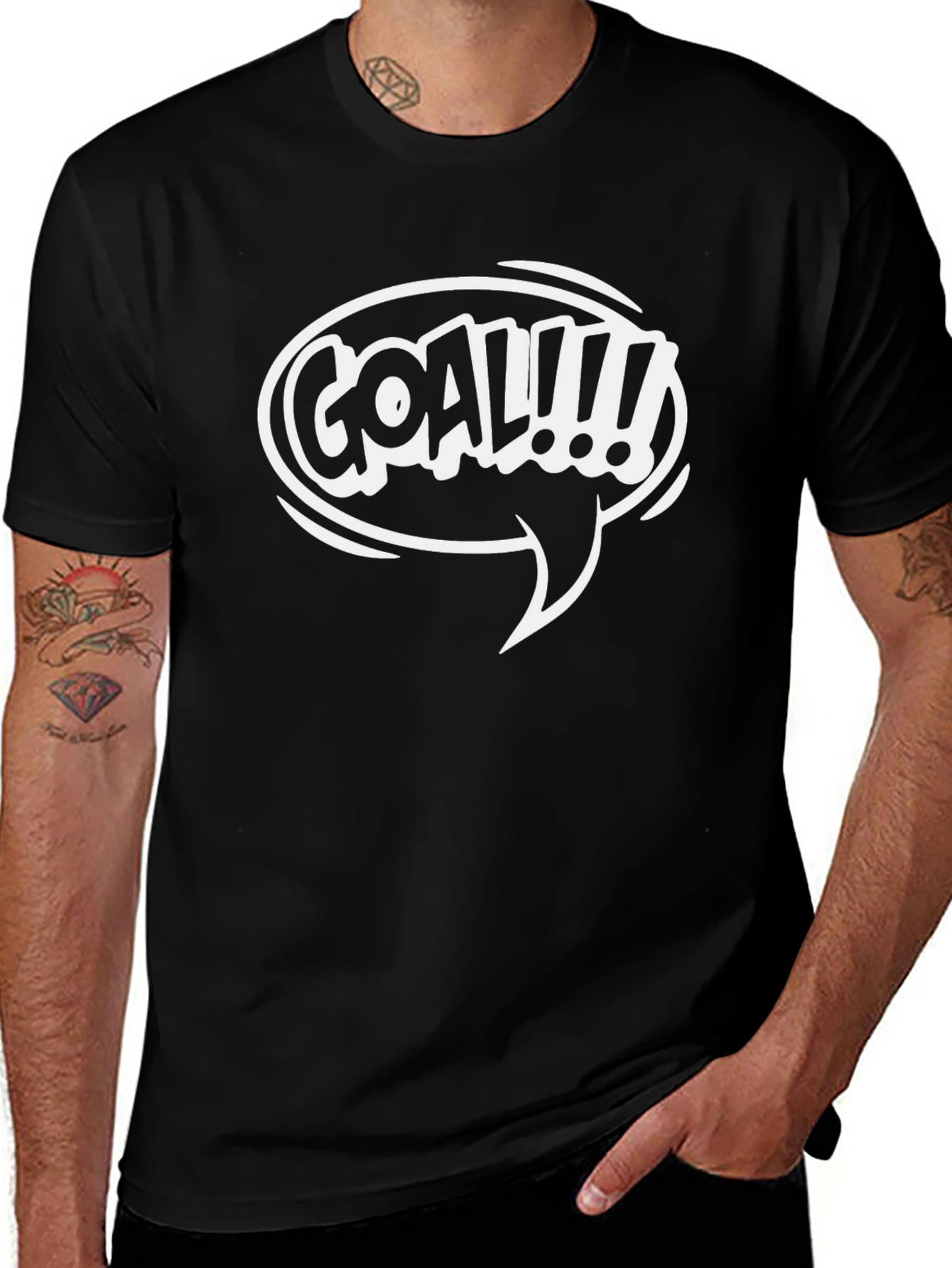 Goal!!! Graphic T-Shirt - Black Cotton Tee