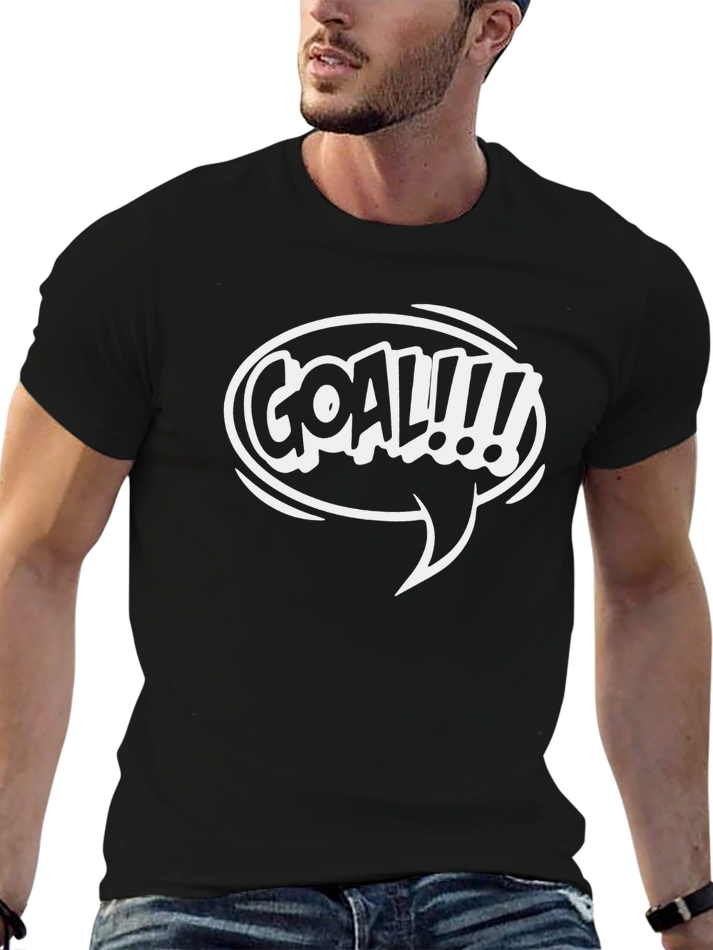 Goal!!! Graphic T-Shirt - Black Cotton Tee