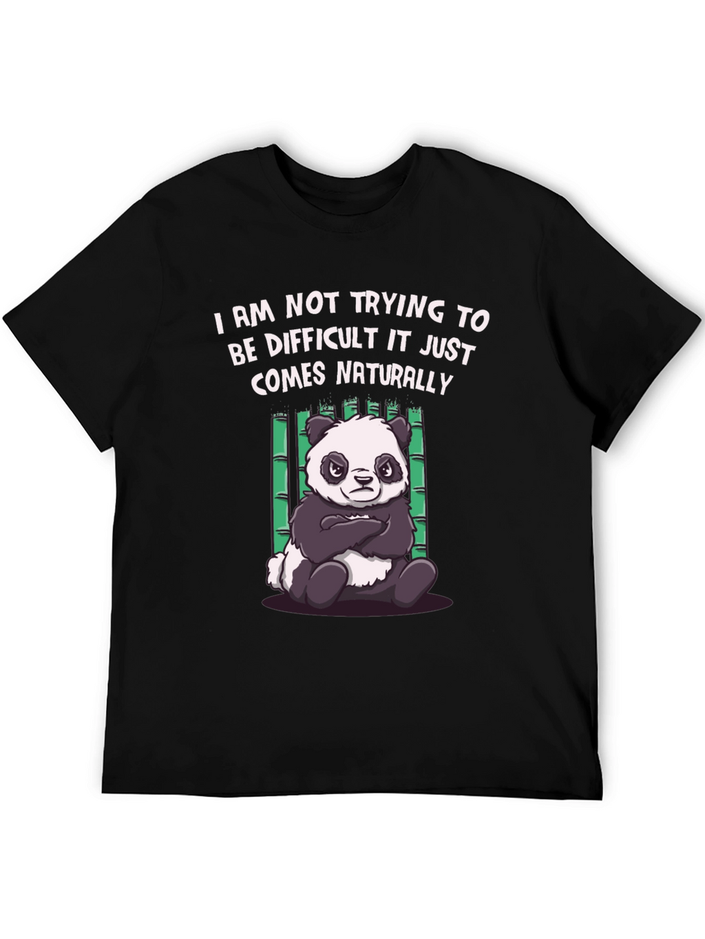 Difficult Panda Graphic Tee - Black