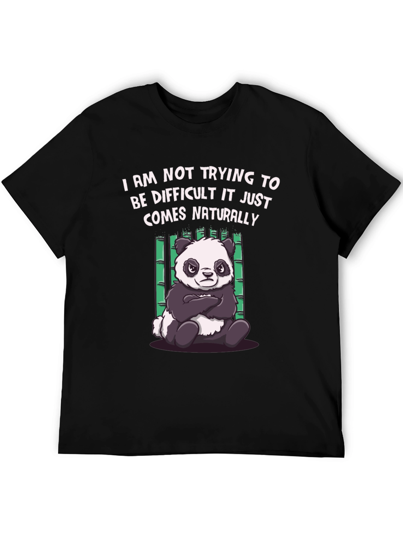 Difficult Panda Graphic Tee - Black
