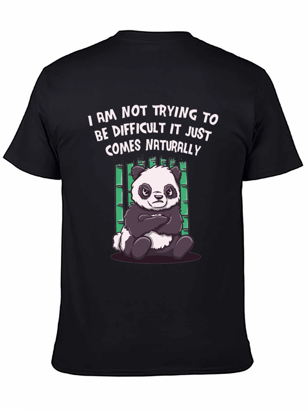 Difficult Panda Graphic Tee - Black