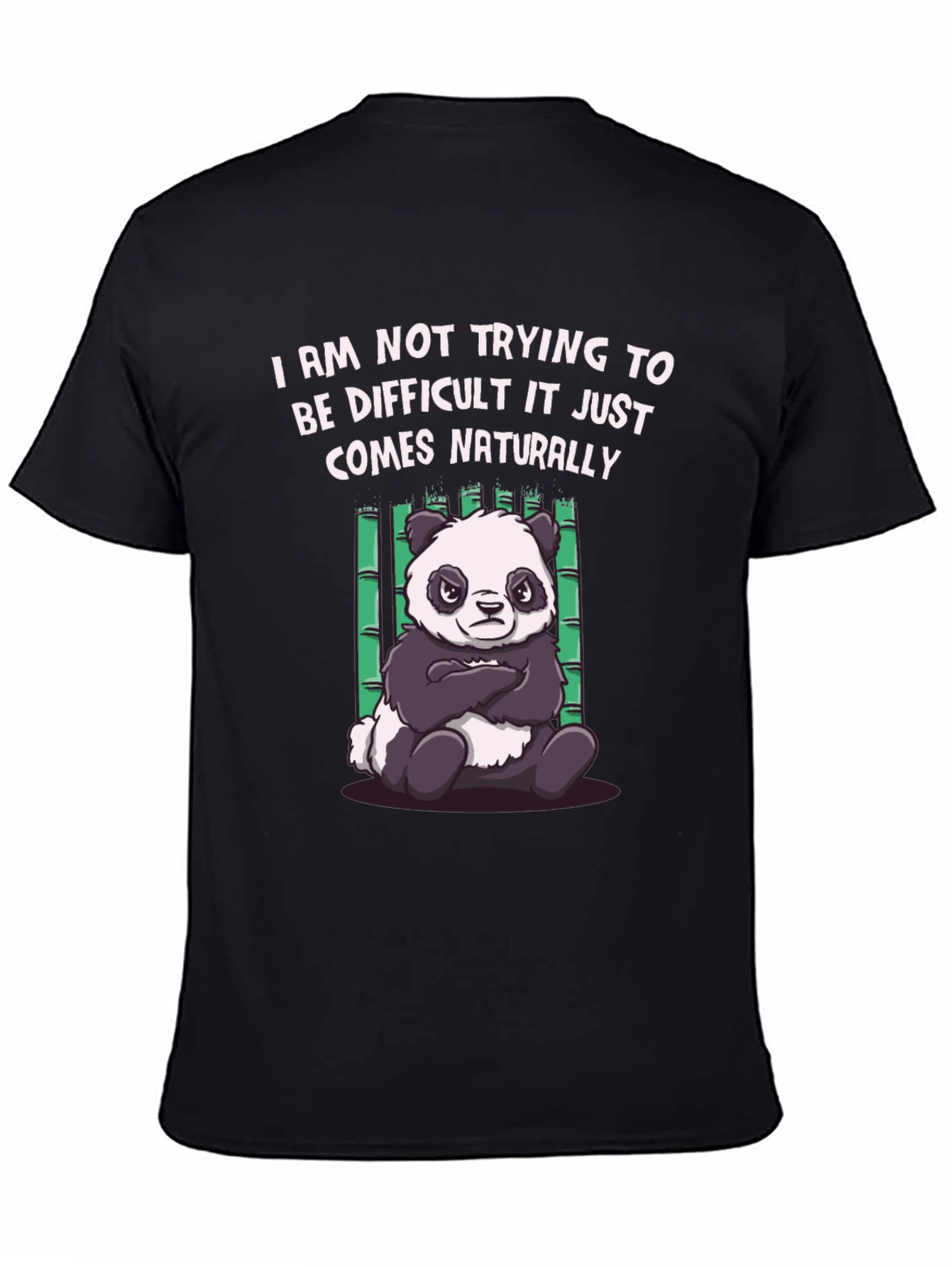 Difficult Panda Graphic Tee - Black