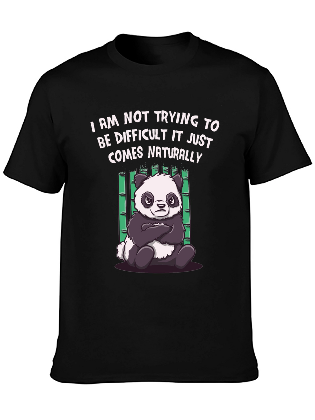 Difficult Panda Graphic Tee - Black
