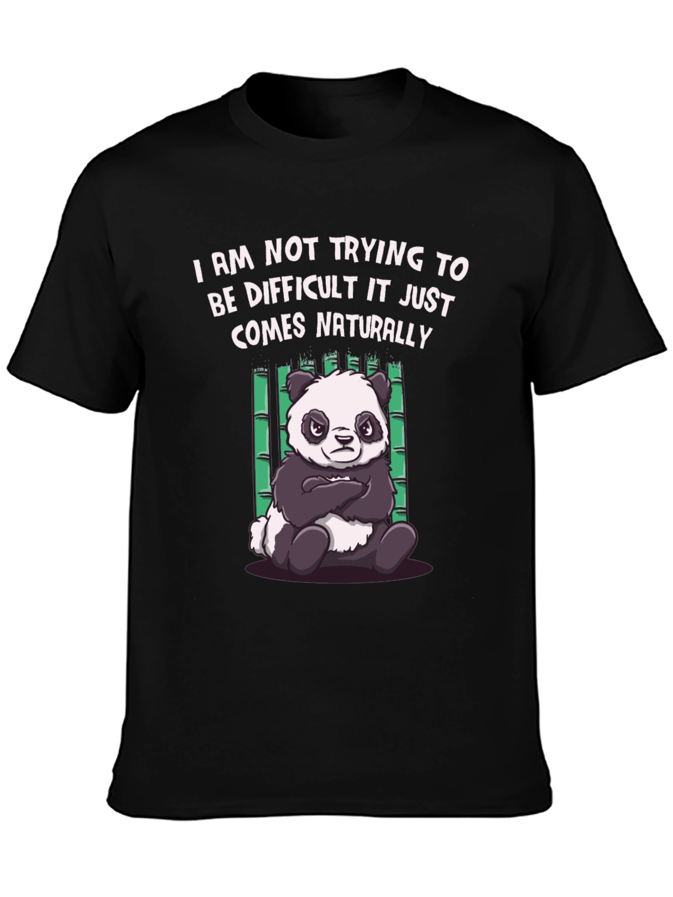Difficult Panda Graphic Tee - Black
