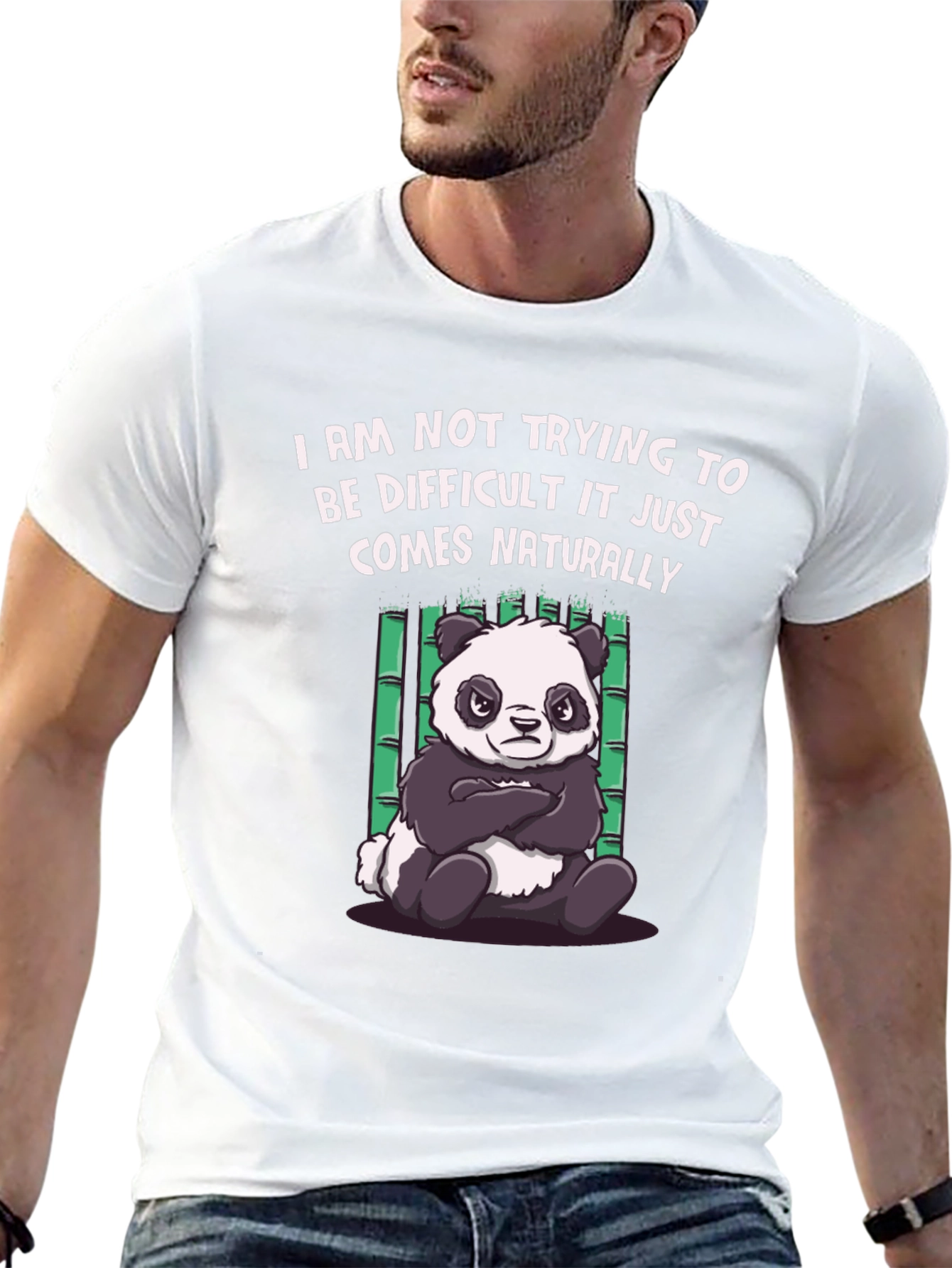 Difficult Panda Graphic Tee - Black