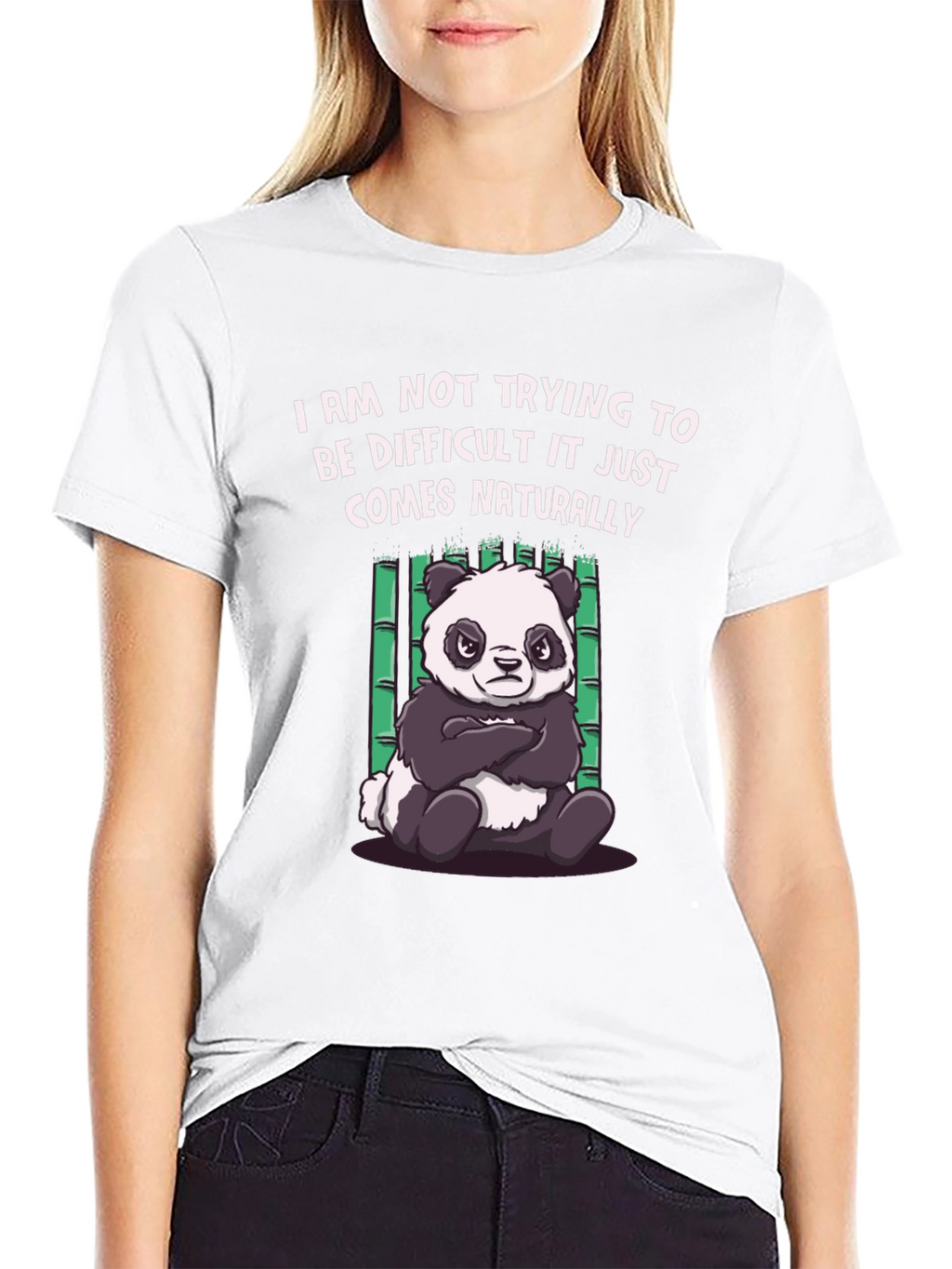 Difficult Panda Graphic Tee - Black
