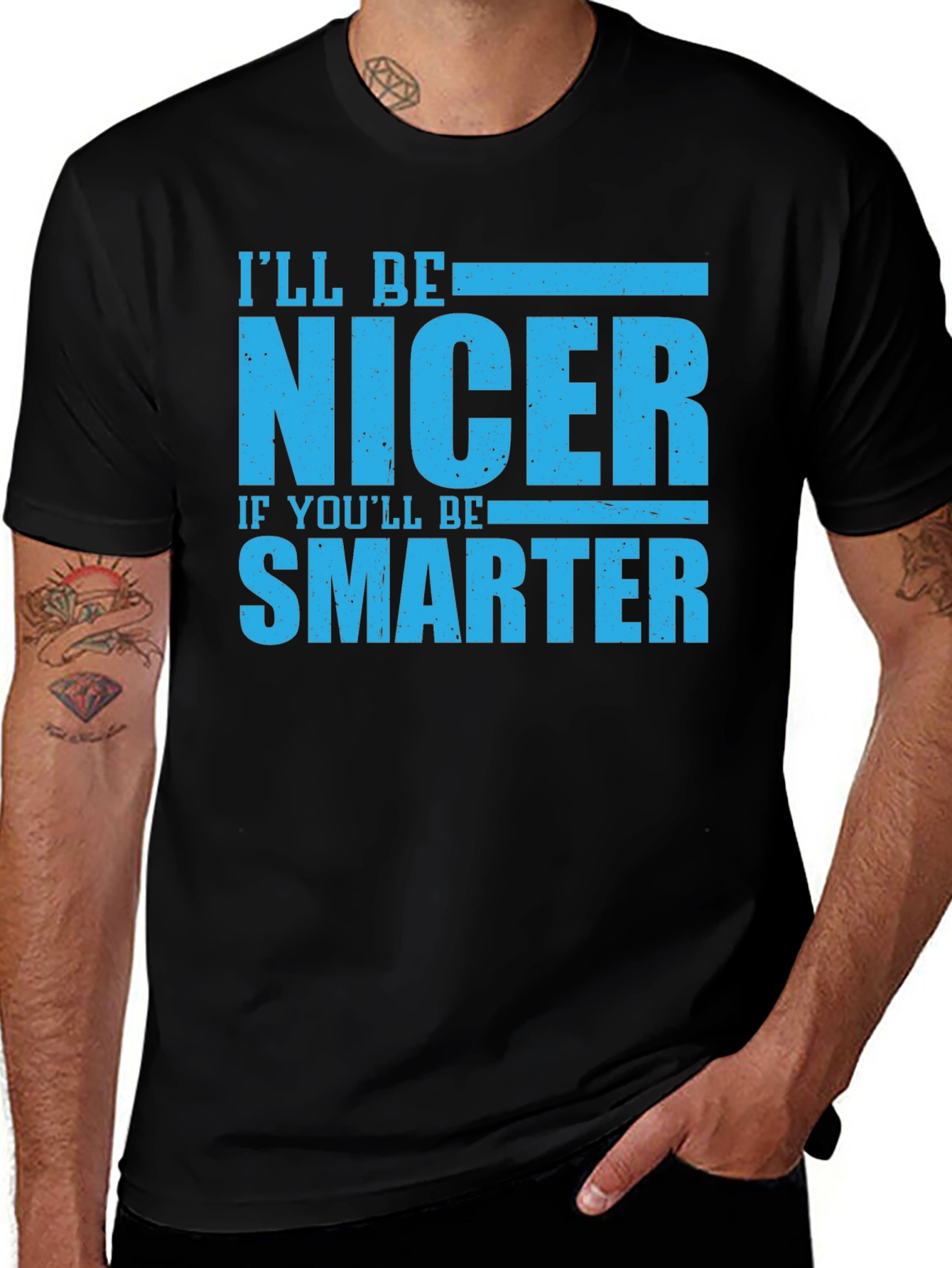Funny Nicer If Smarter Black T-Shirt