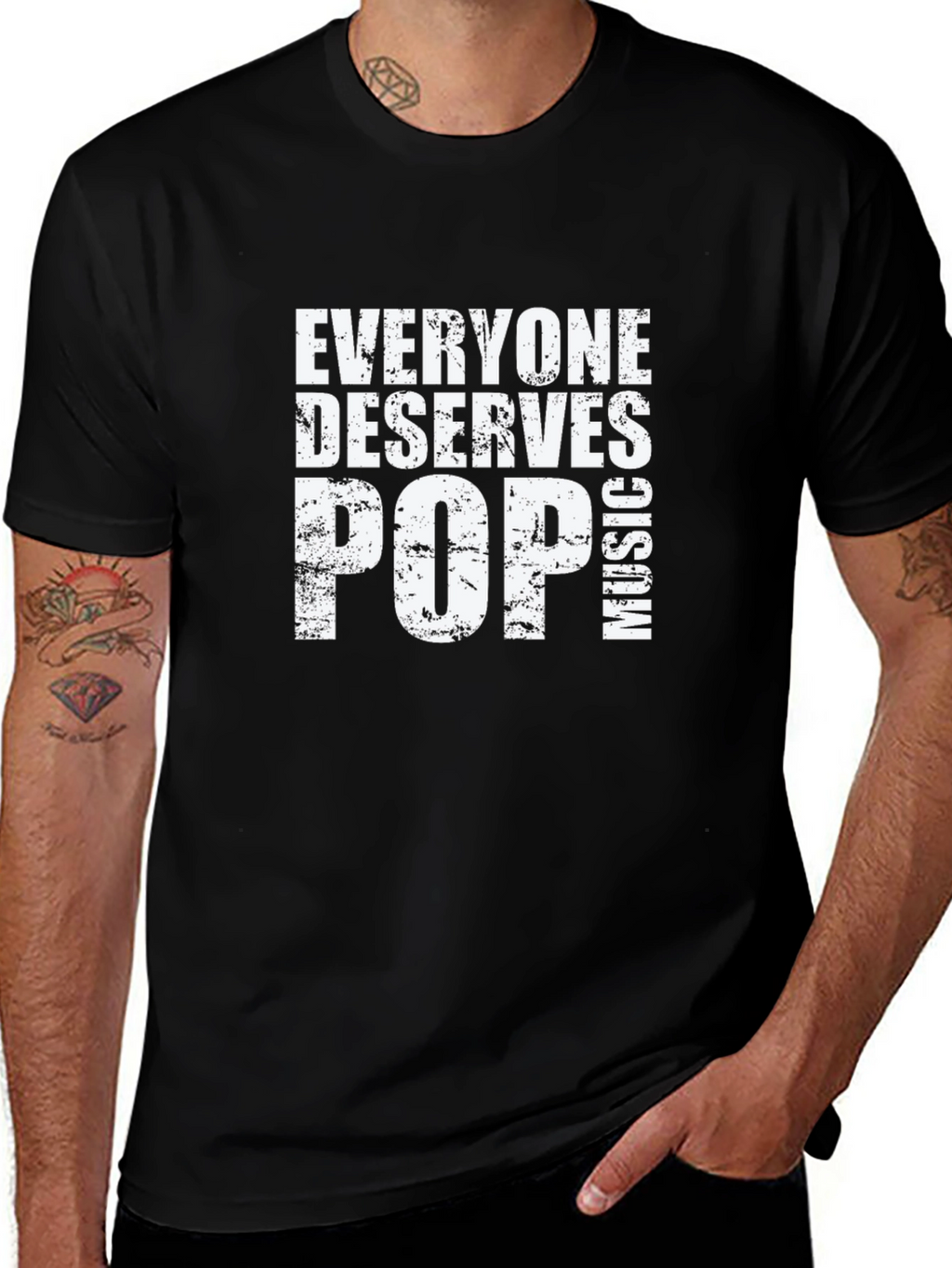 Everyone Deserves Pop Music Black T-Shirt