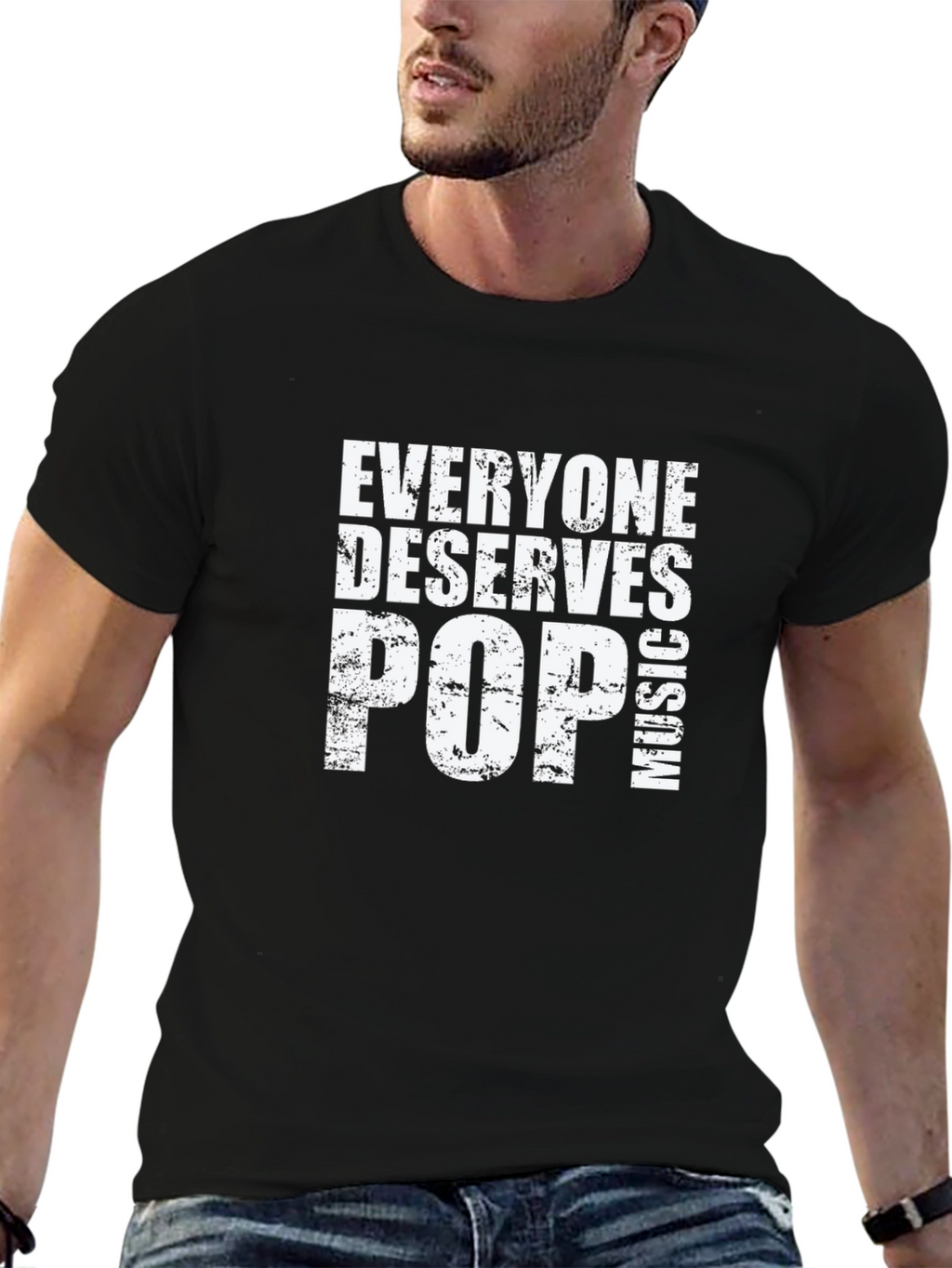 Everyone Deserves Pop Music Black T-Shirt