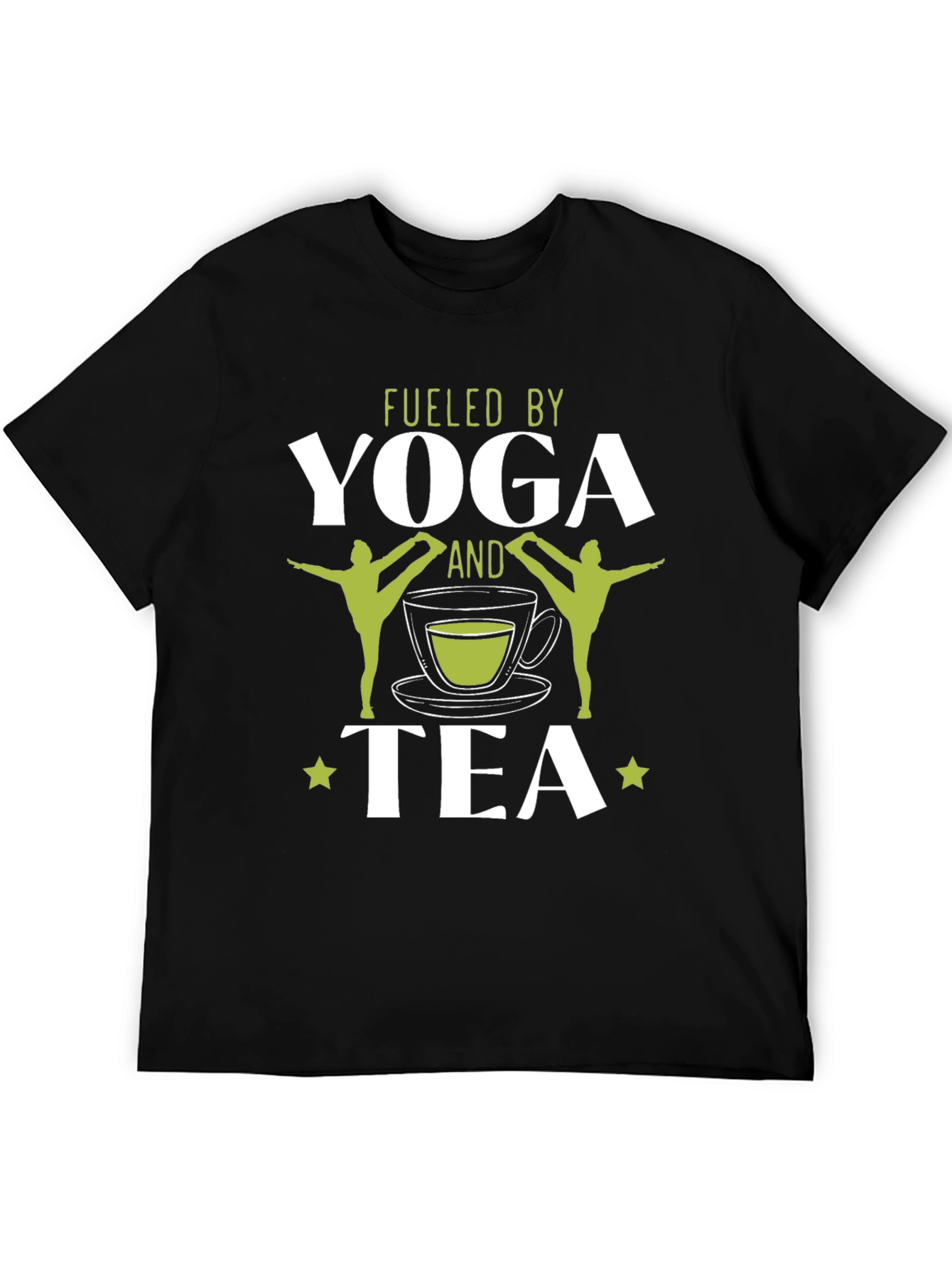 Fueled By Yoga & Tea Black Graphic T-Shirt