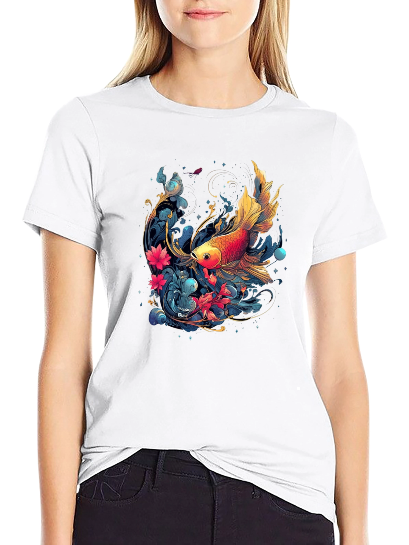 Goldfish Graphic Tee - Unique Artistic Design