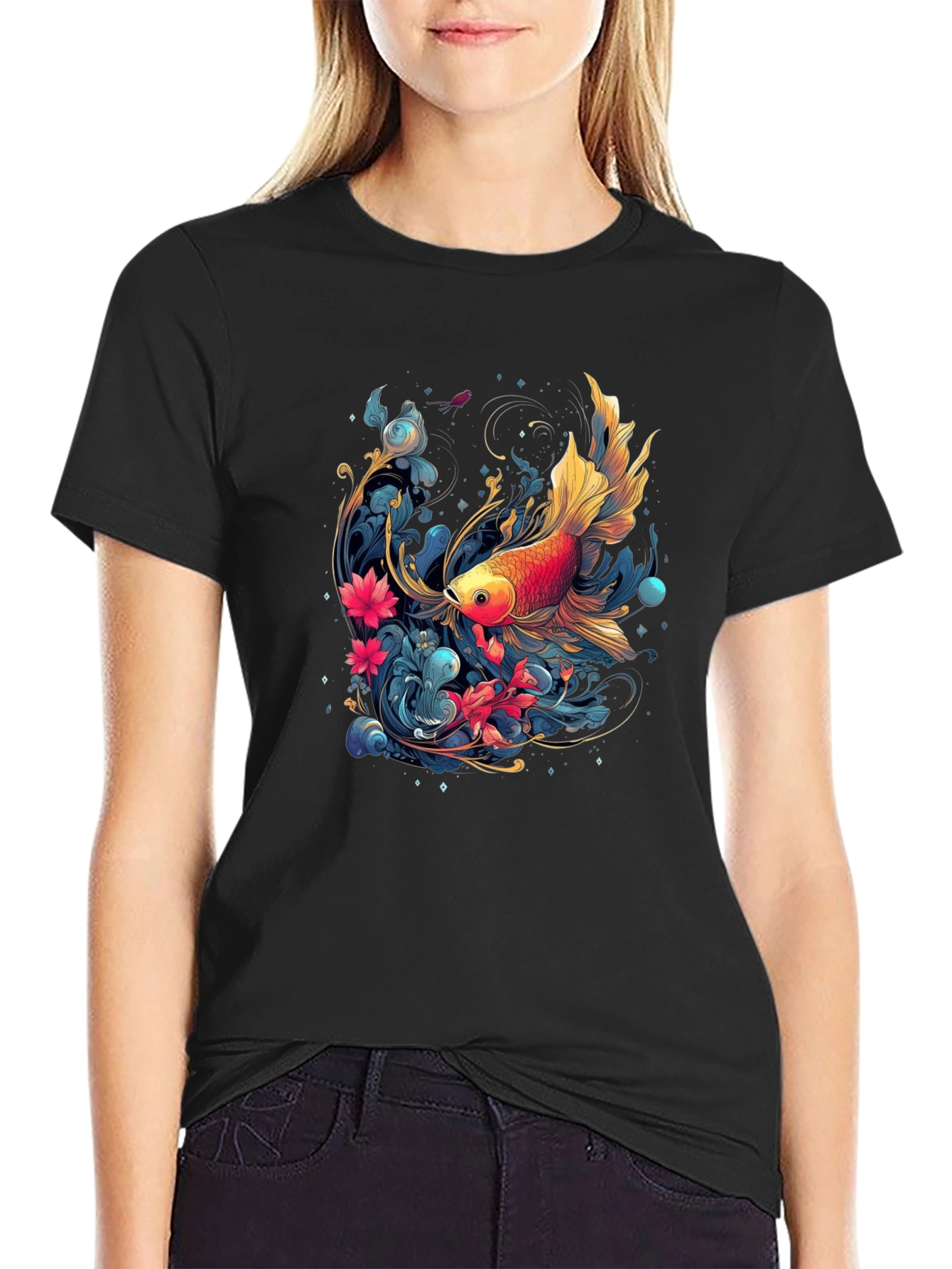 Goldfish Graphic Tee - Unique Artistic Design
