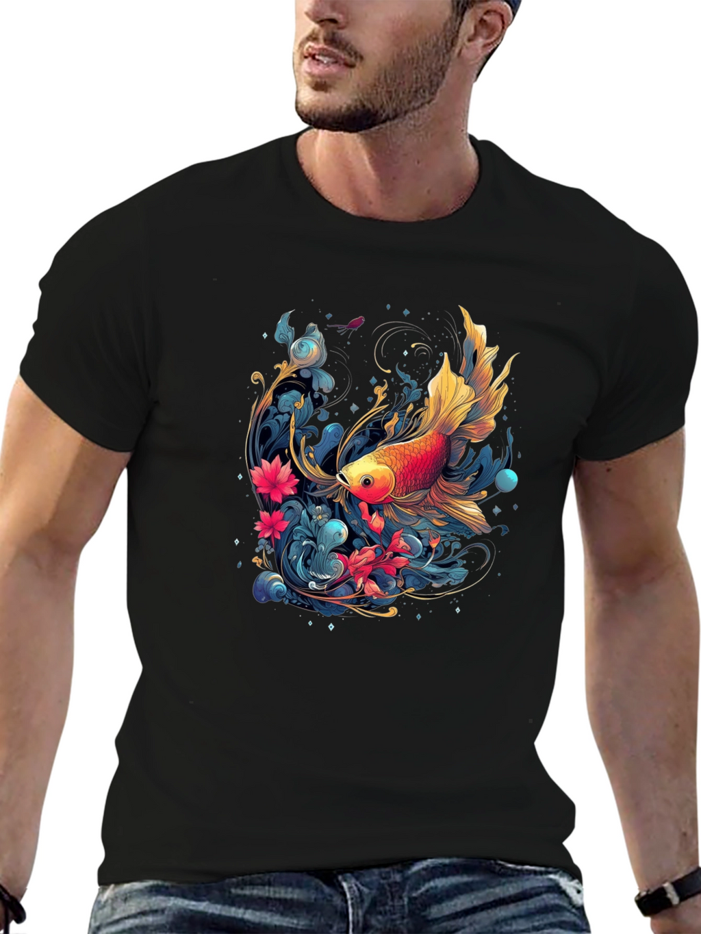 Goldfish Graphic Tee - Unique Artistic Design