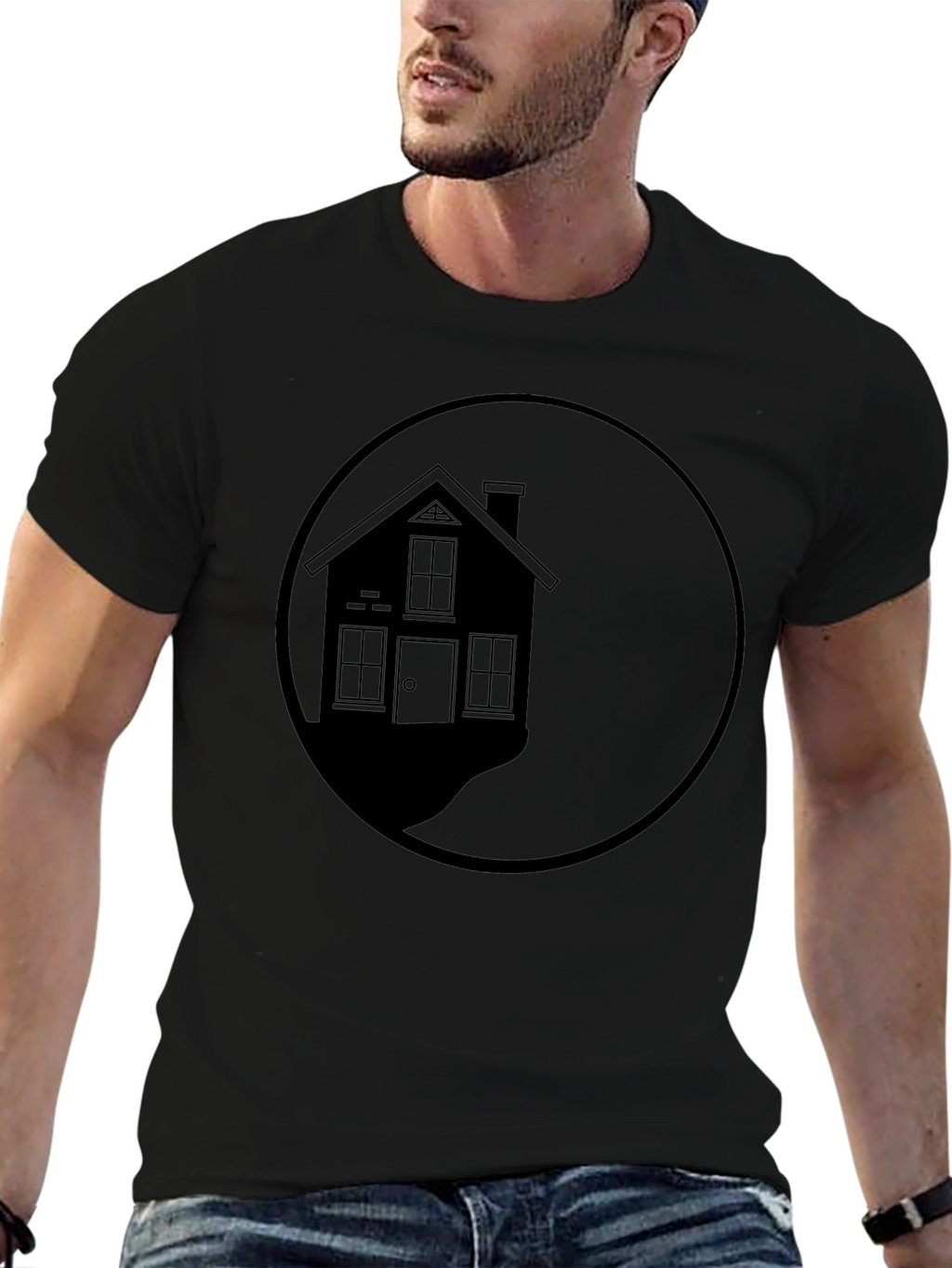 House Graphic Black T-Shirt
