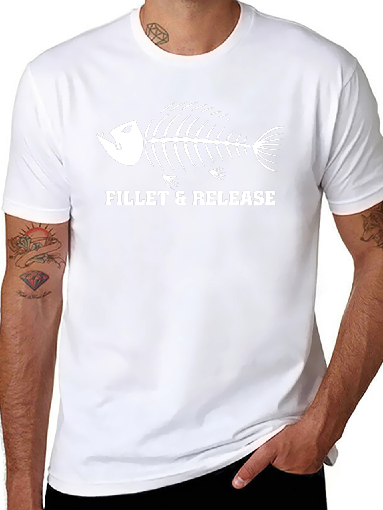 Fillet & Release Fish Skeleton Graphic T-Shirt