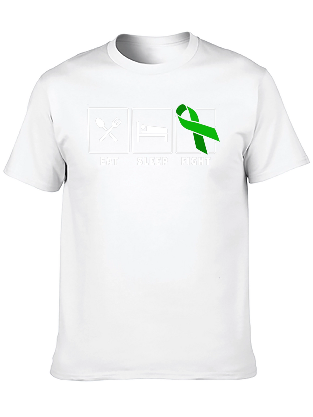 Eat Sleep Fight Green Ribbon T-Shirt