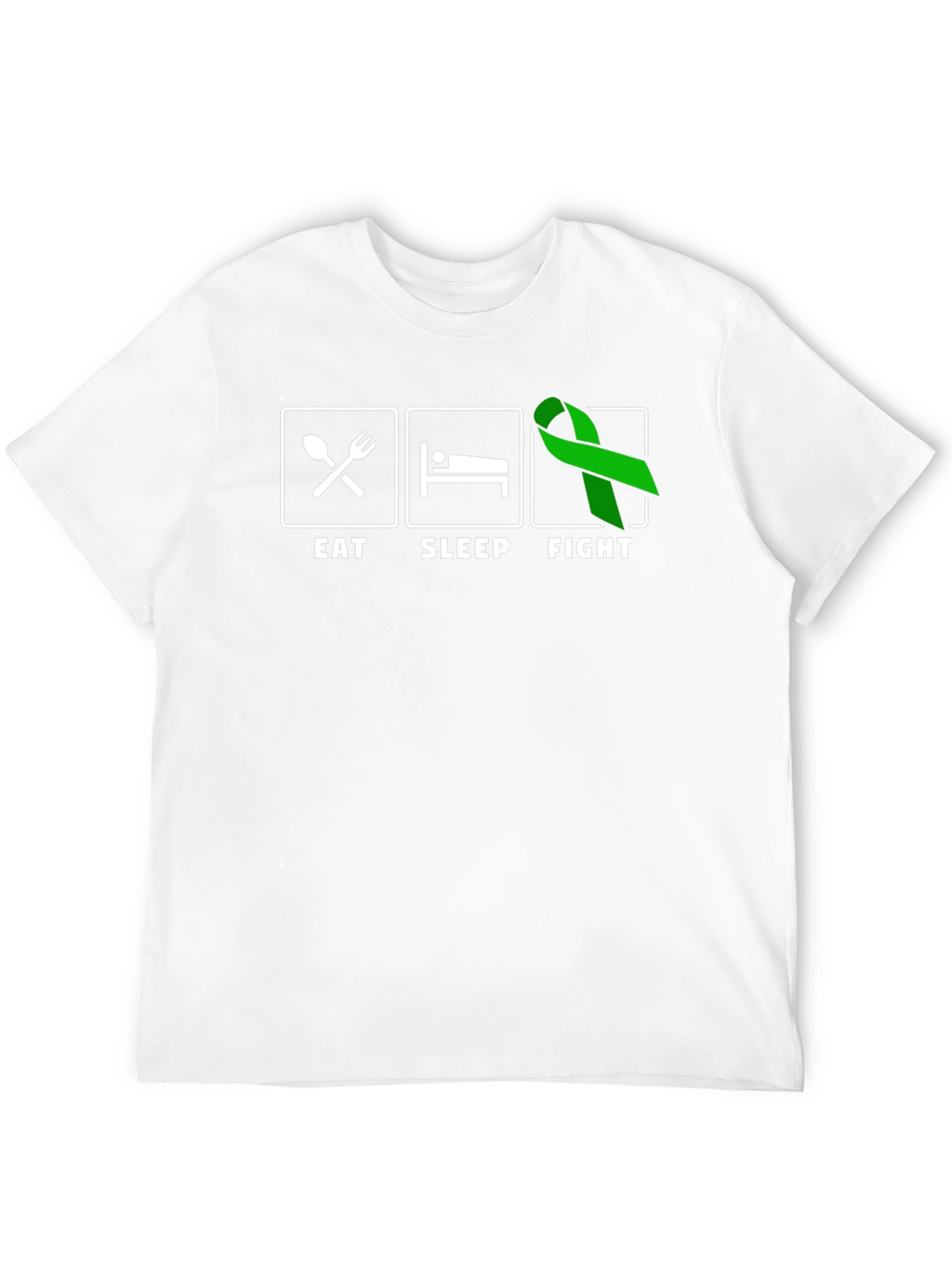 Eat Sleep Fight Green Ribbon T-Shirt