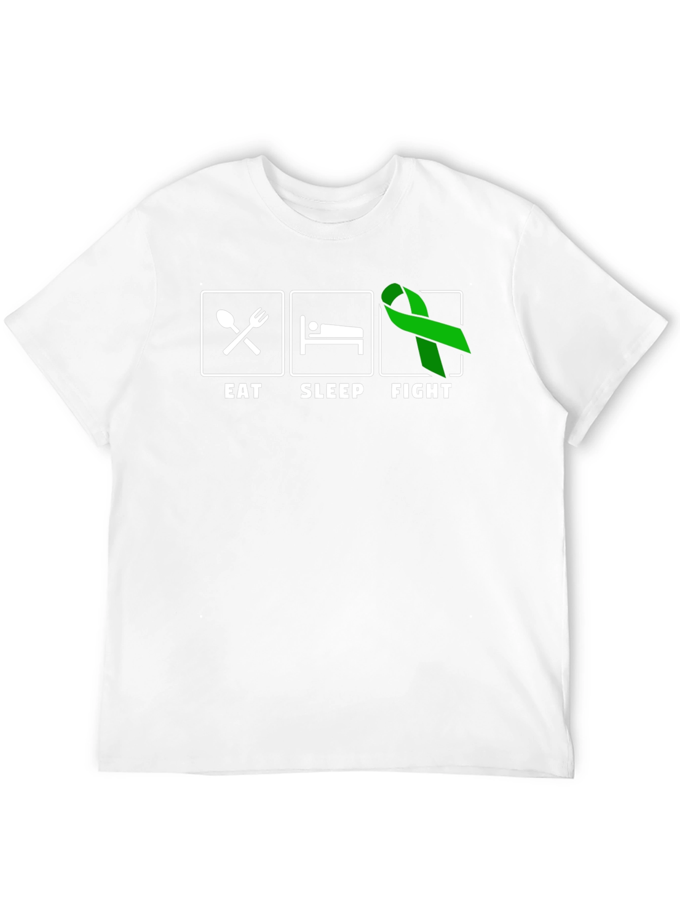 Eat Sleep Fight Green Ribbon T-Shirt