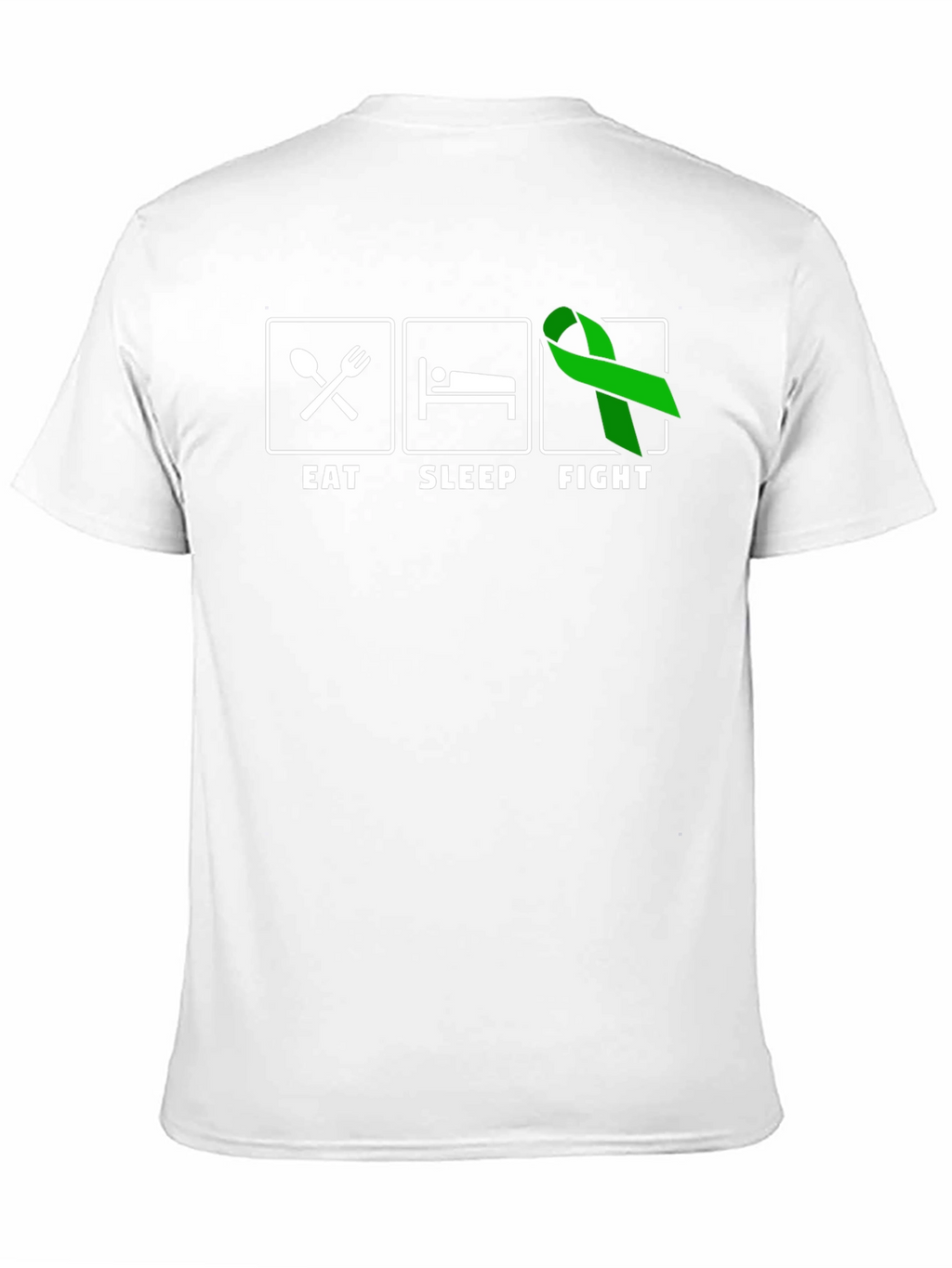Eat Sleep Fight Green Ribbon T-Shirt