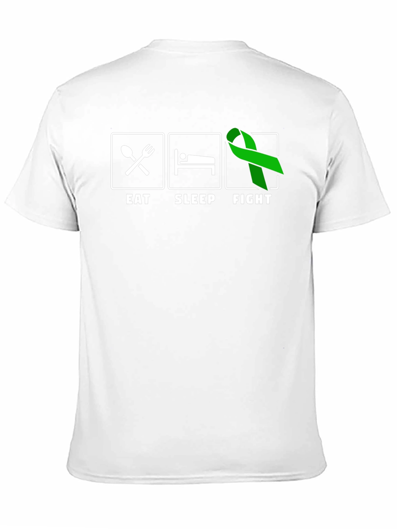Eat Sleep Fight Green Ribbon T-Shirt
