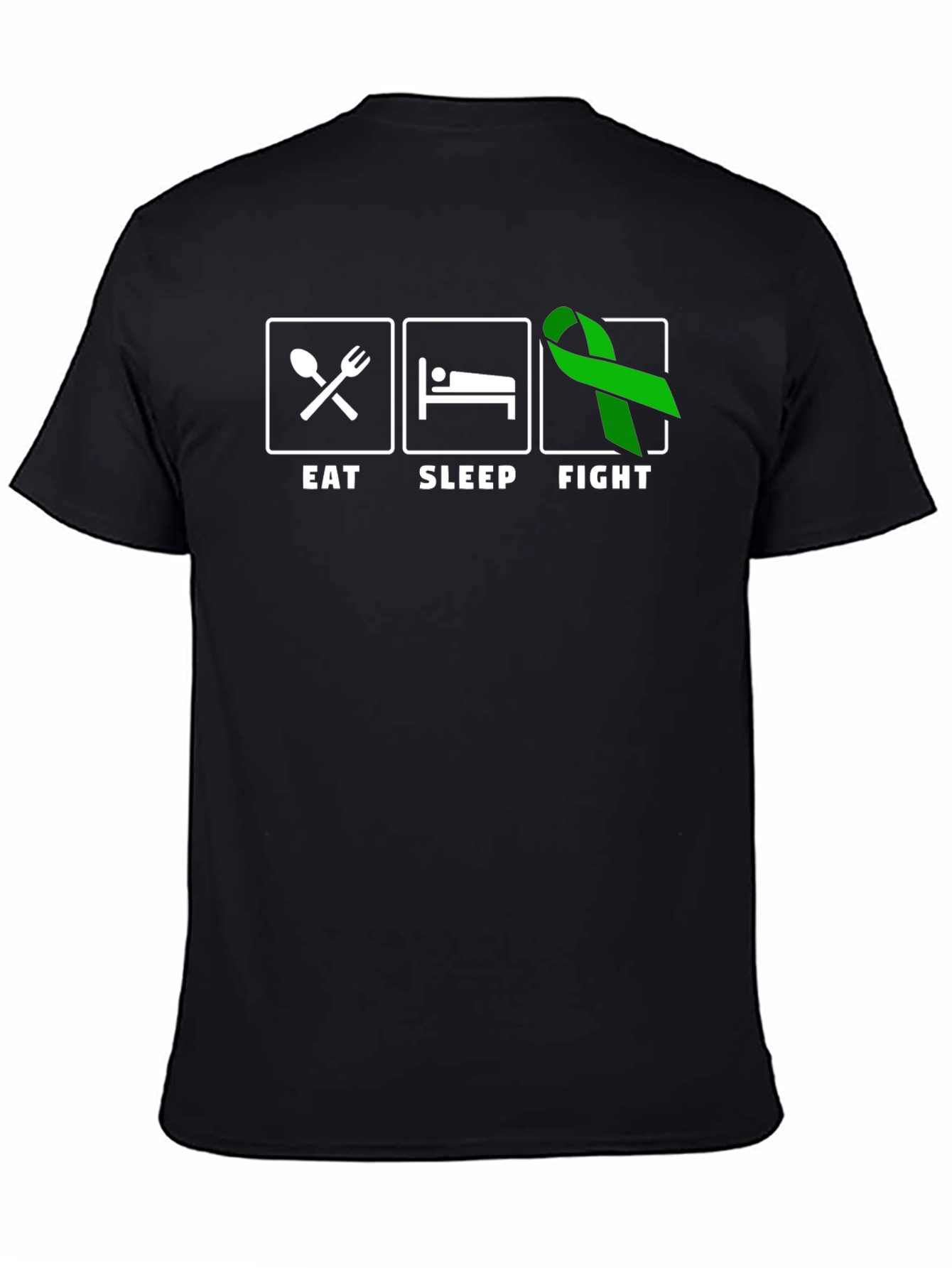 Eat Sleep Fight Green Ribbon T-Shirt