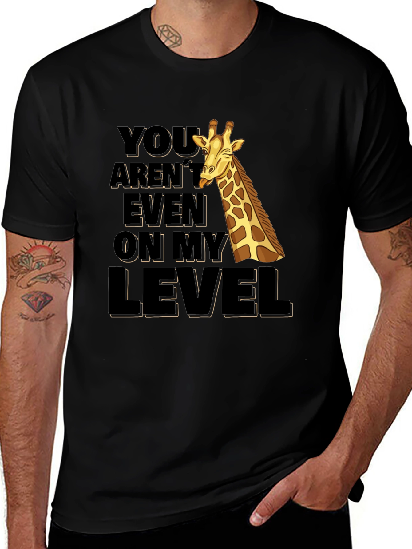 Giraffe Level T-Shirt - Humorous Animal Graphic Tee