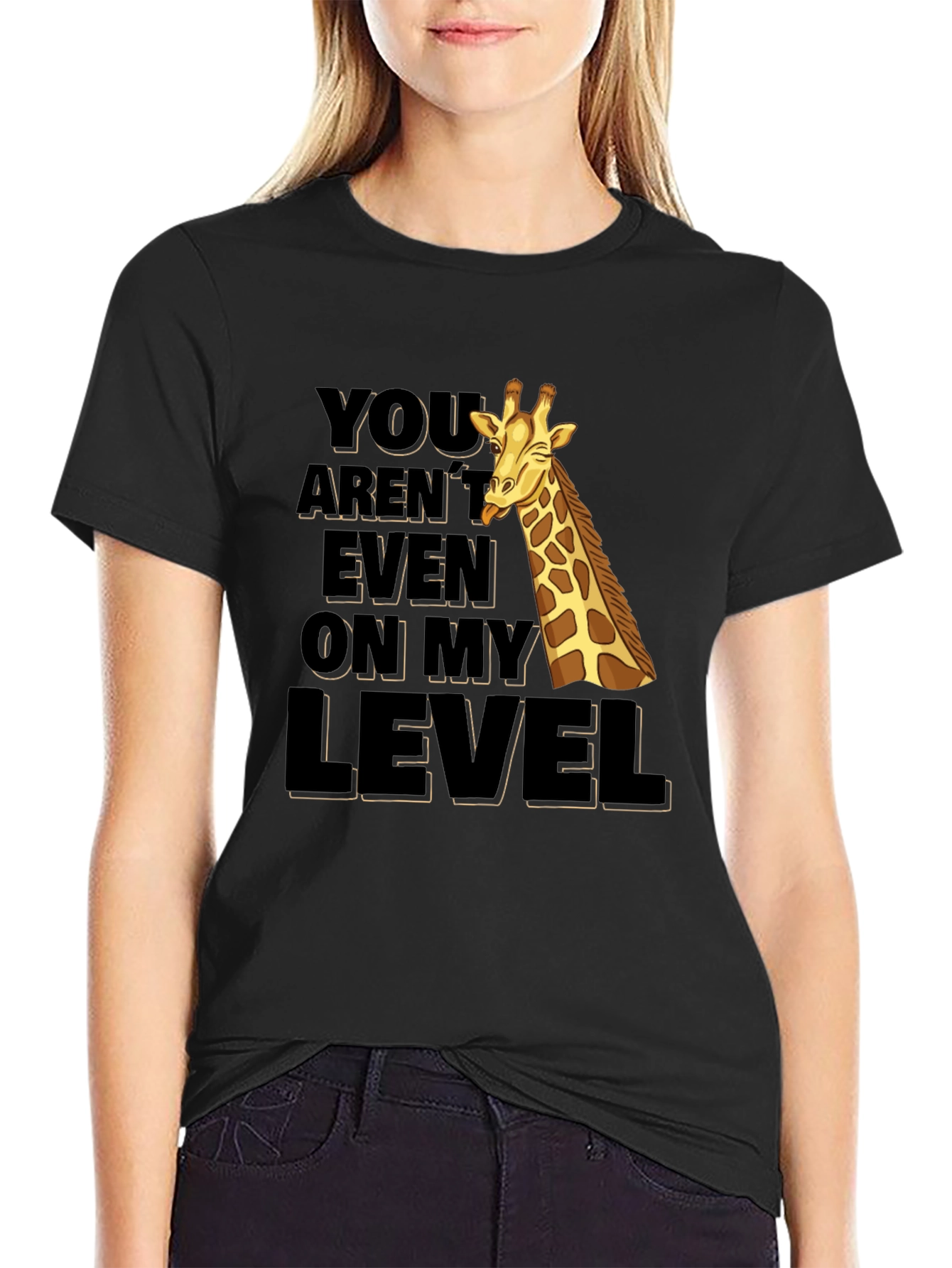 Giraffe Level T-Shirt - Humorous Animal Graphic Tee