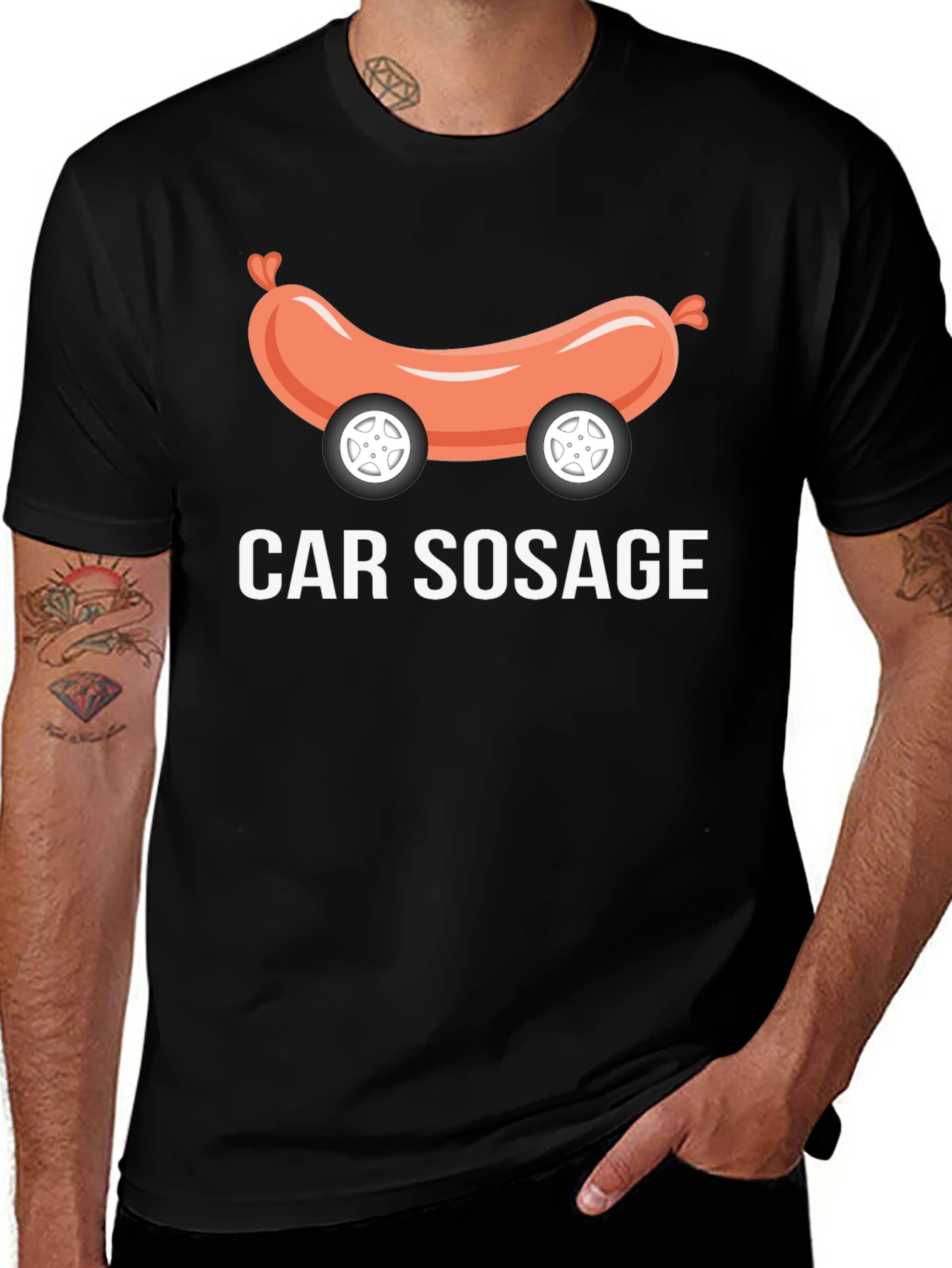 Car Sosage Graphic Tee - Funny Foodie T-Shirt