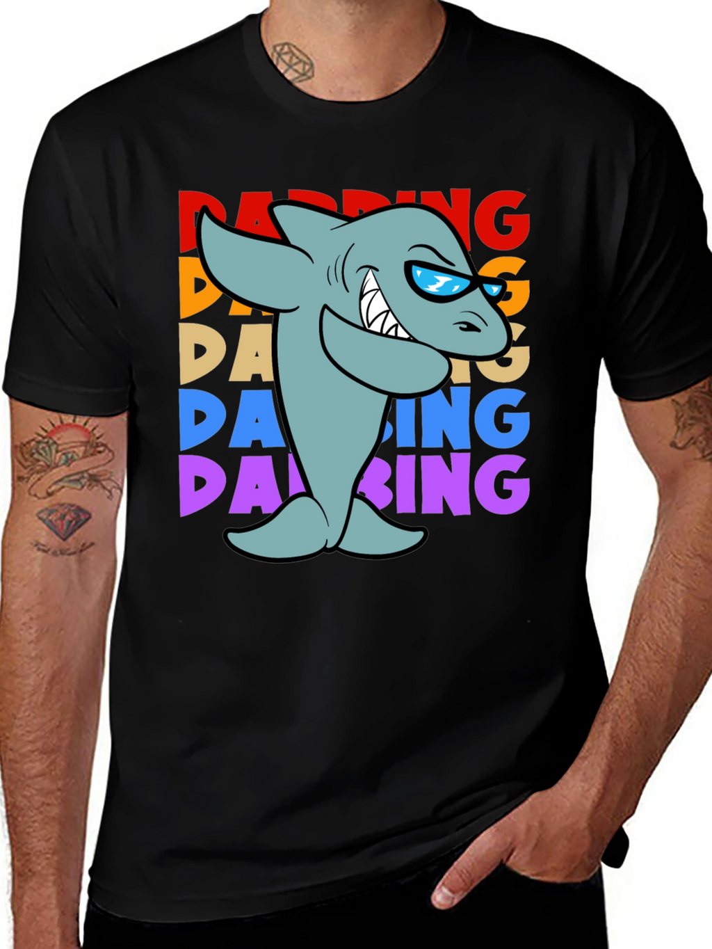 Dabbing Shark Graphic T-Shirt
