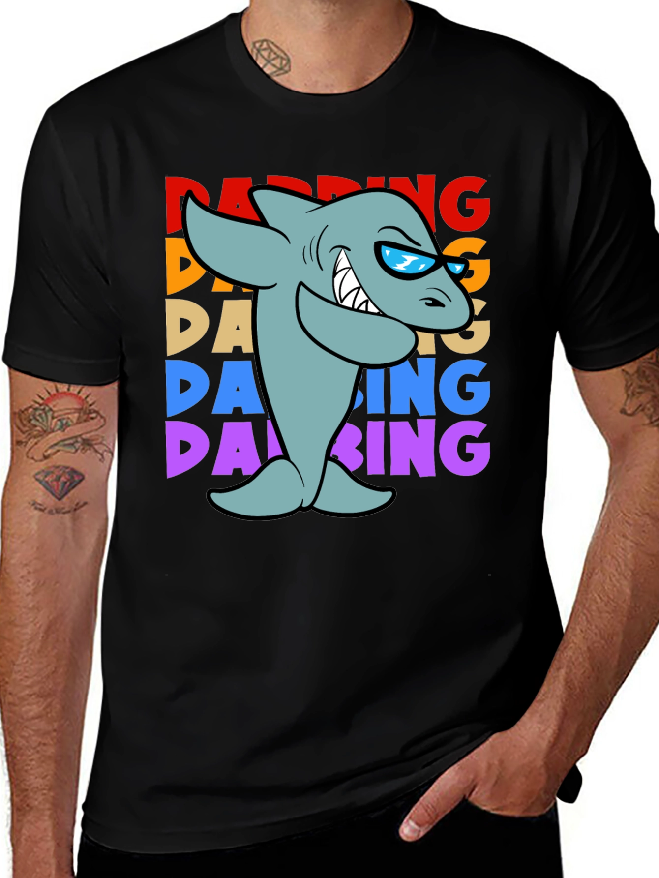 Dabbing Shark Graphic T-Shirt