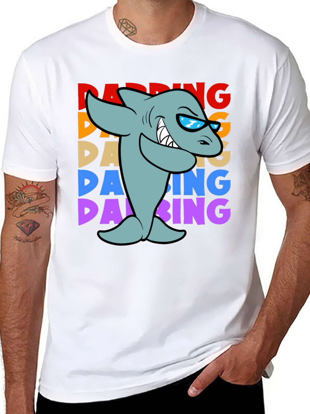 Dabbing Shark Graphic T-Shirt