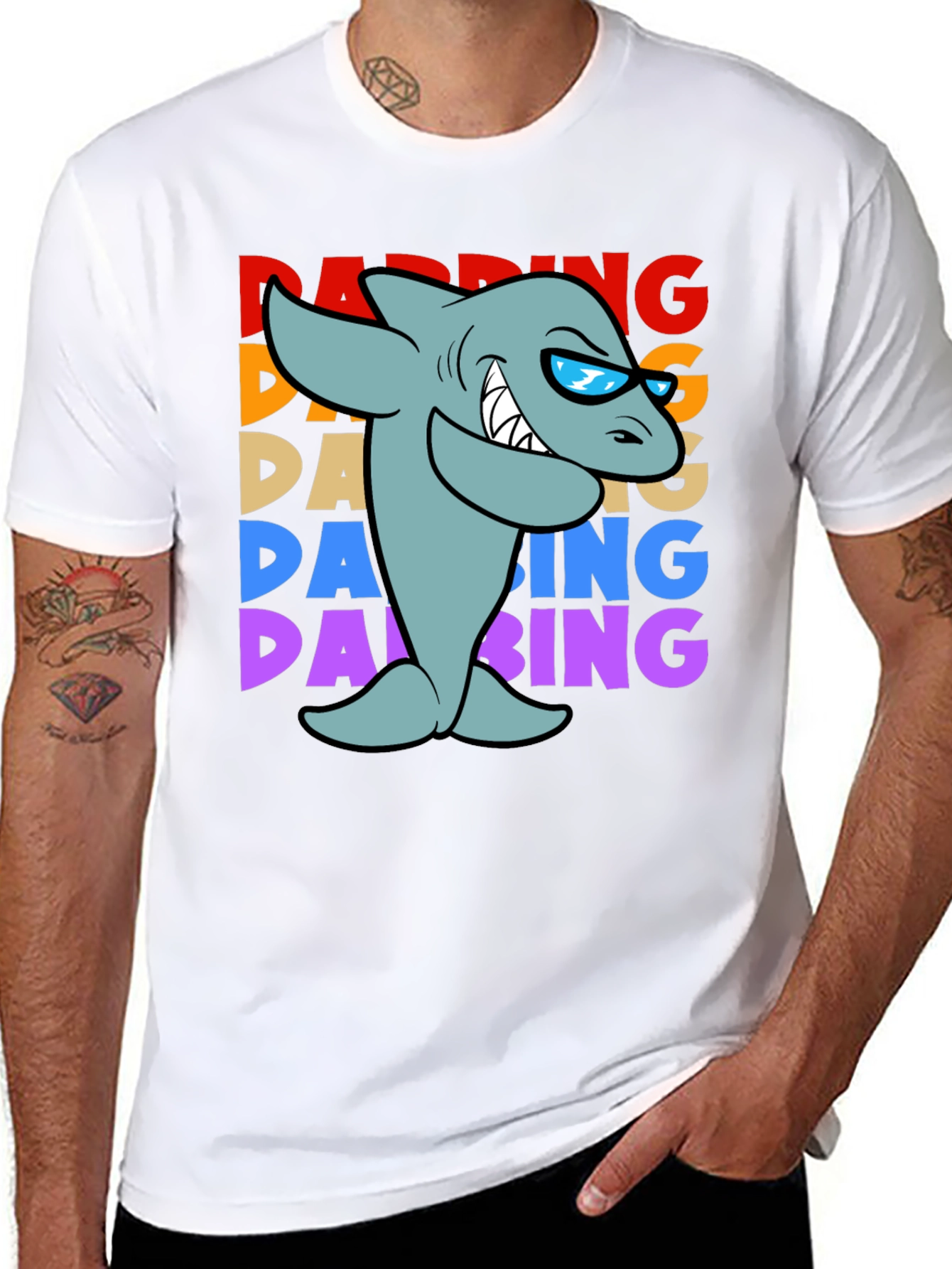Dabbing Shark Graphic T-Shirt
