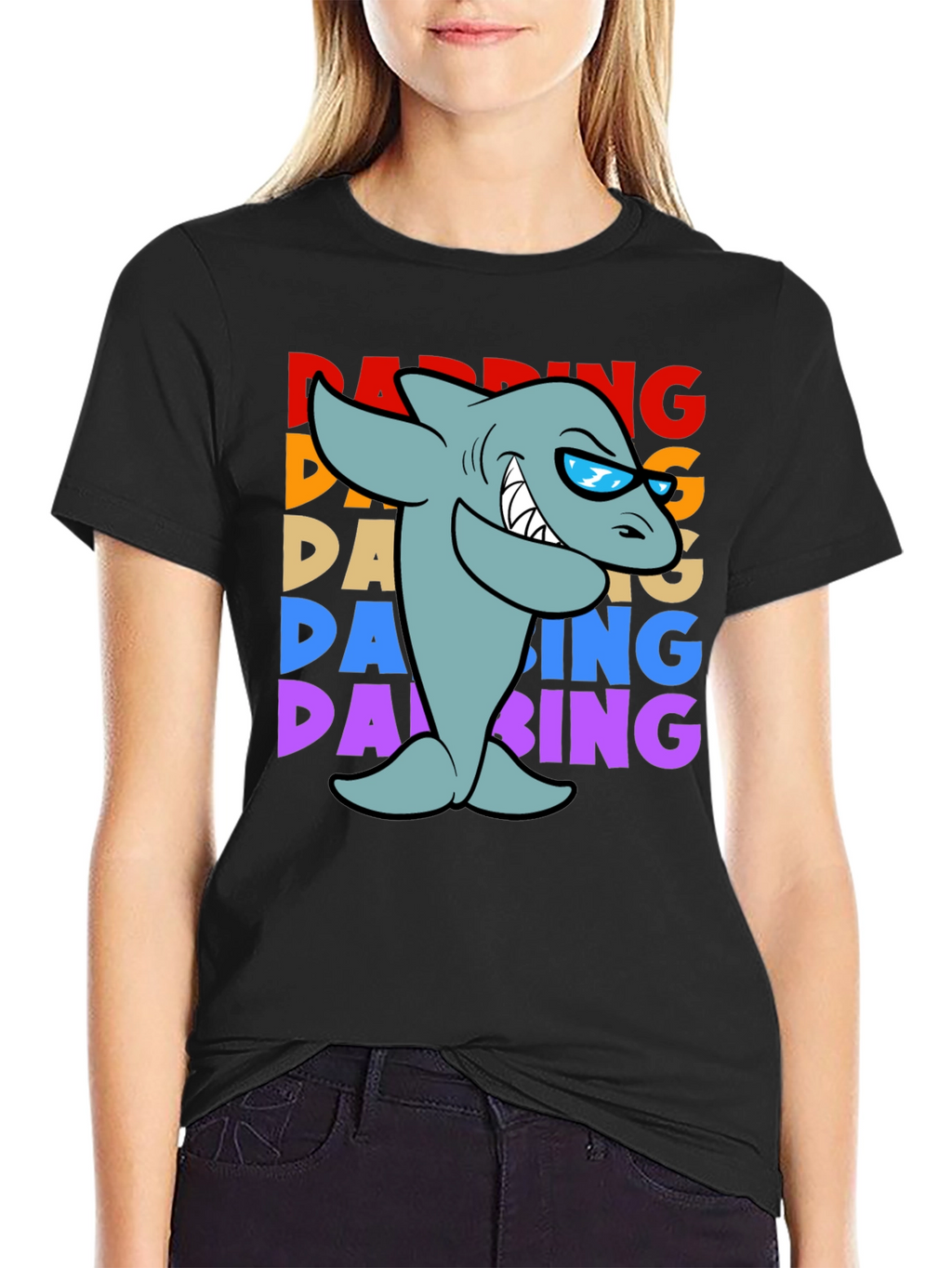 Dabbing Shark Graphic T-Shirt
