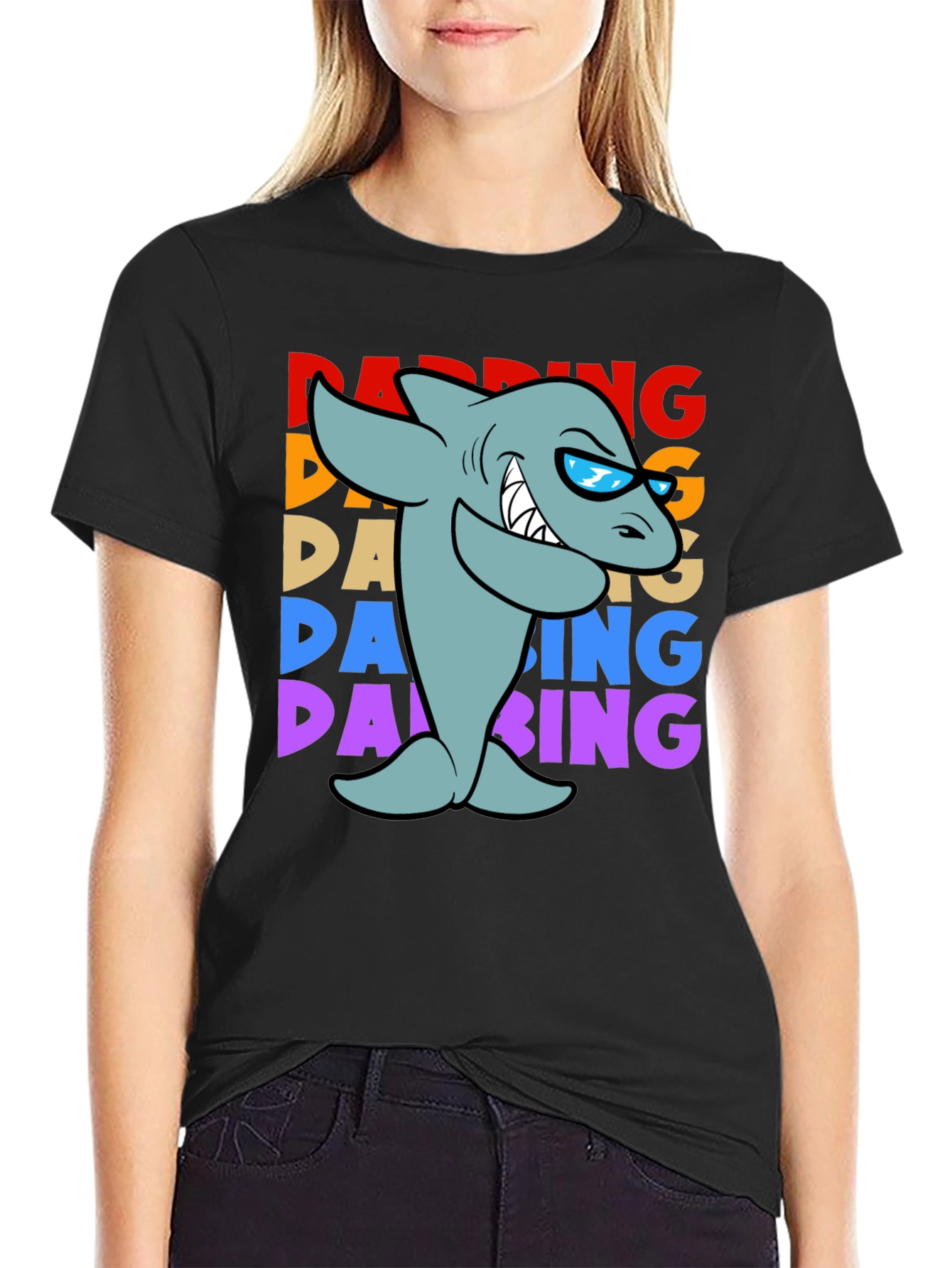 Dabbing Shark Graphic T-Shirt